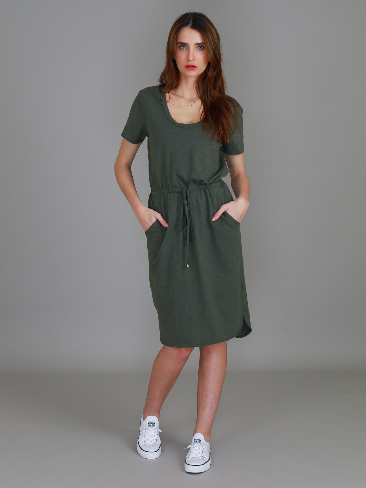 green dress