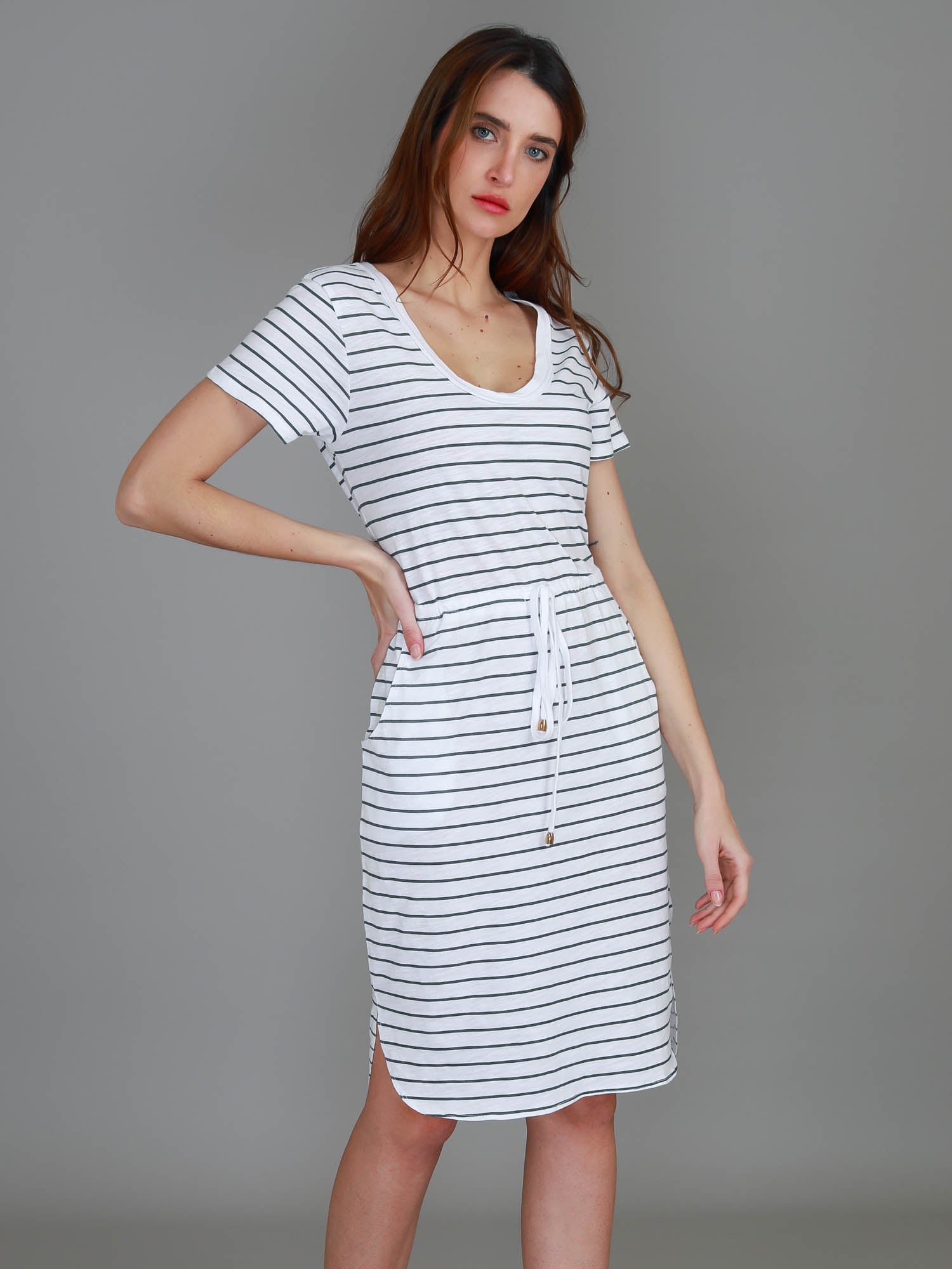 stripe dress #color_navy stripe