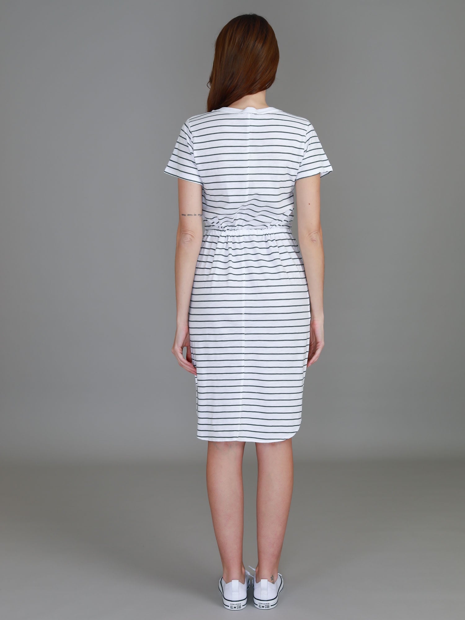 striped tshirt dress #color_navy stripe