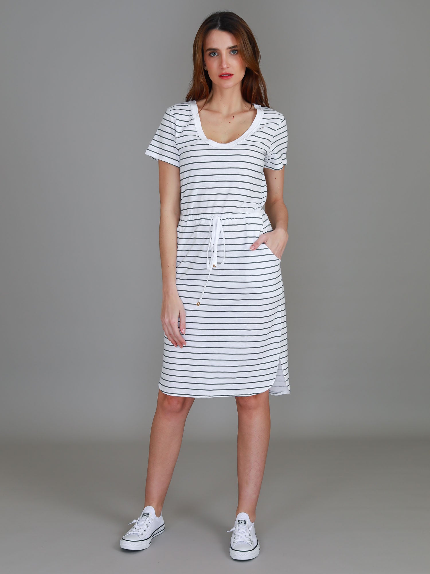 striped dress #color_navy stripe