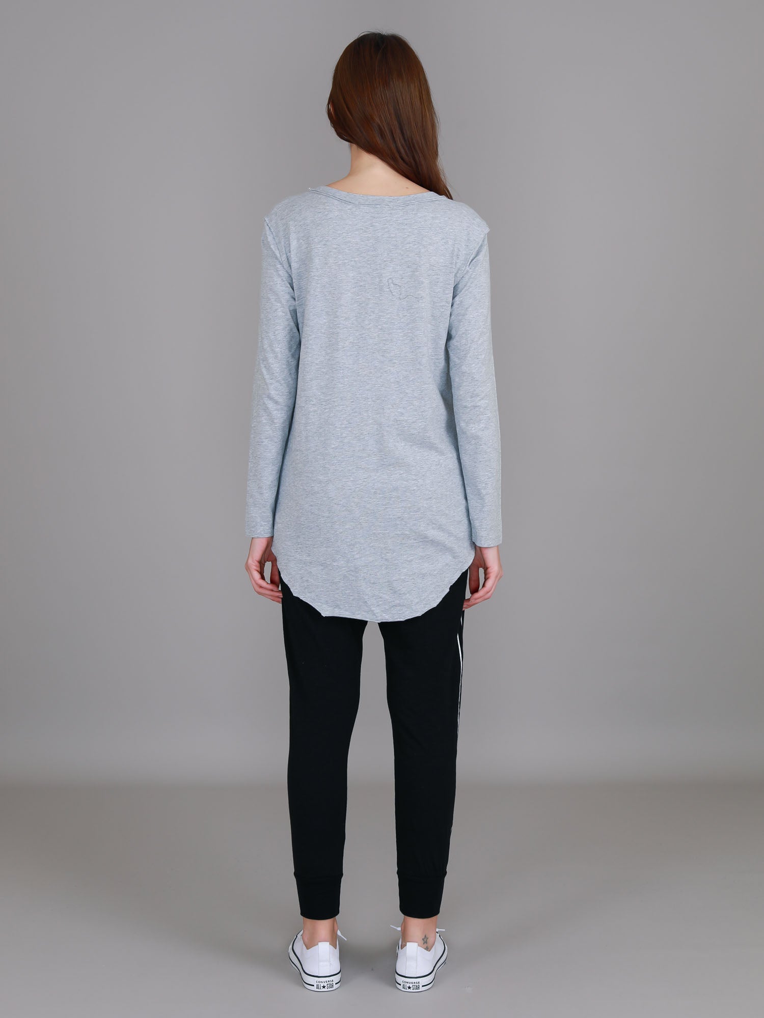 long sleeve cotton t shirt #color_grey marle