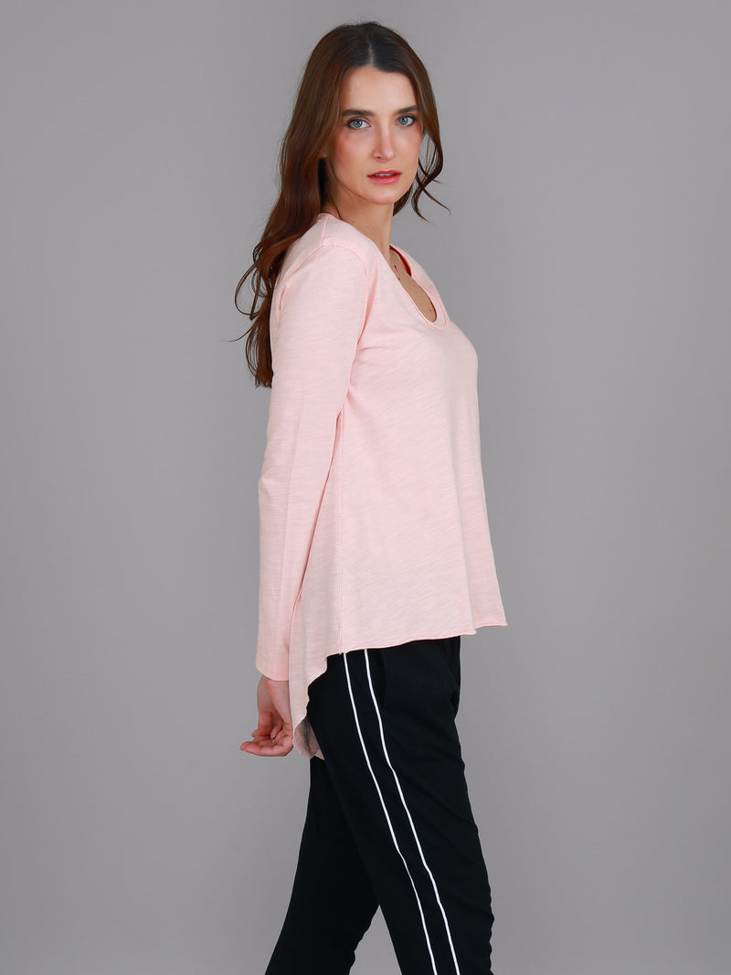 peach scoop long sleeve tee #color_peach