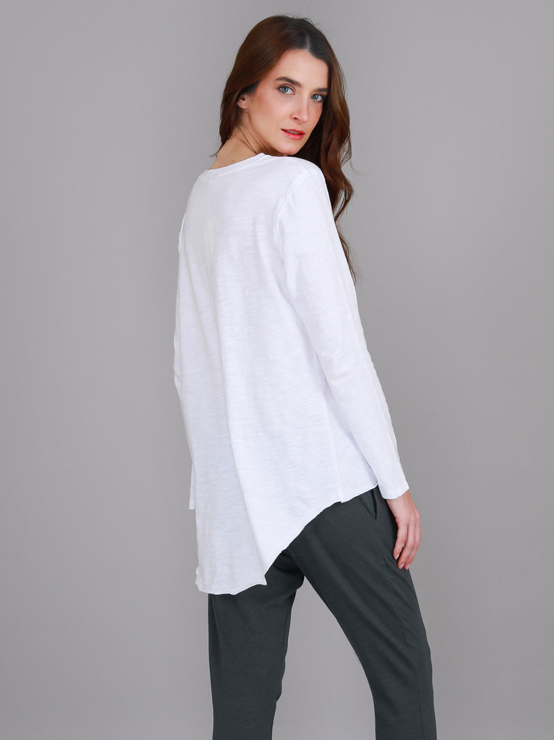 white scoop neck long sleeve tee #color_white