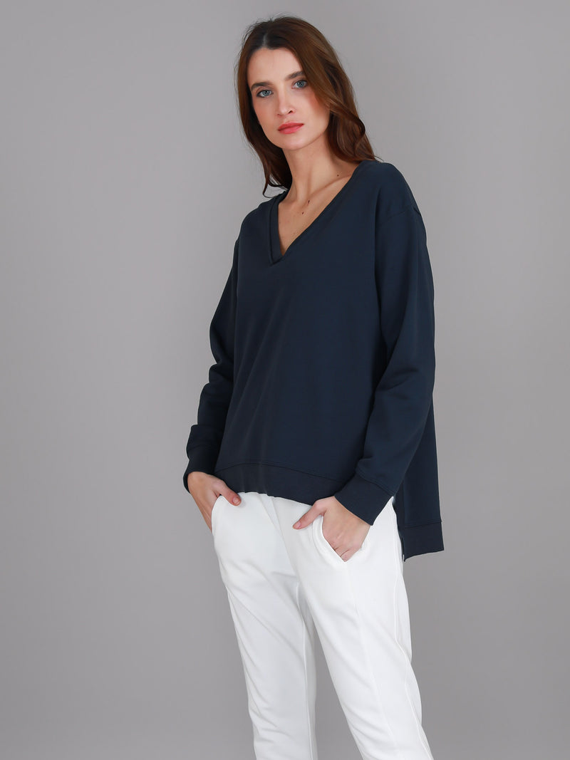 womens v neck sweatshirt #color_ink