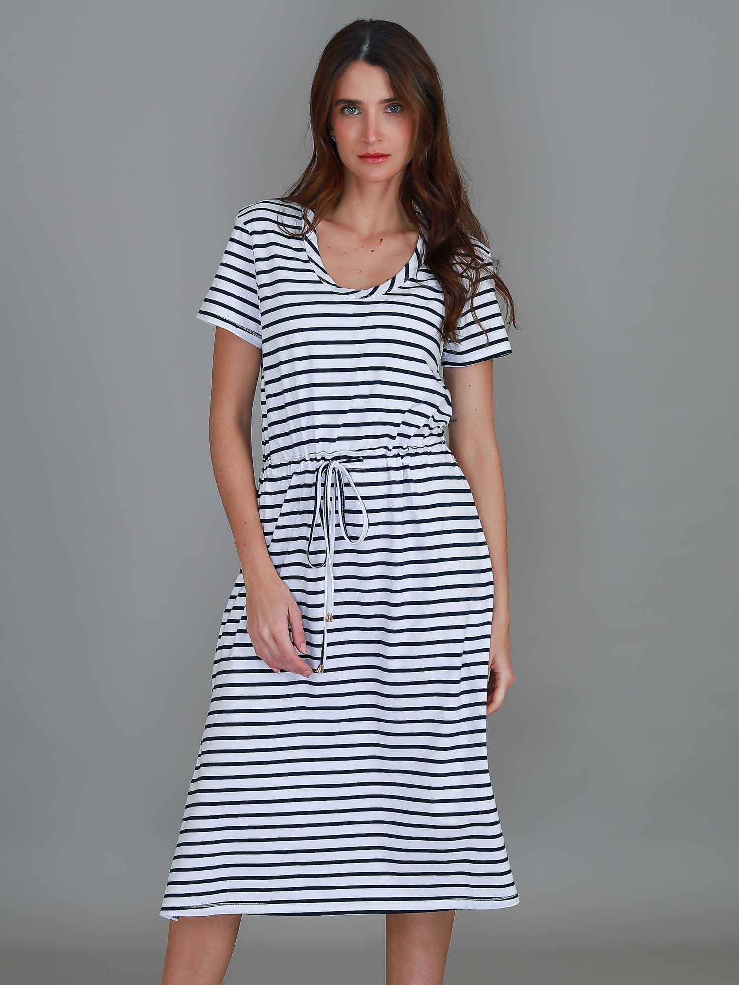 jersey dresses with sleeves #color_stripe