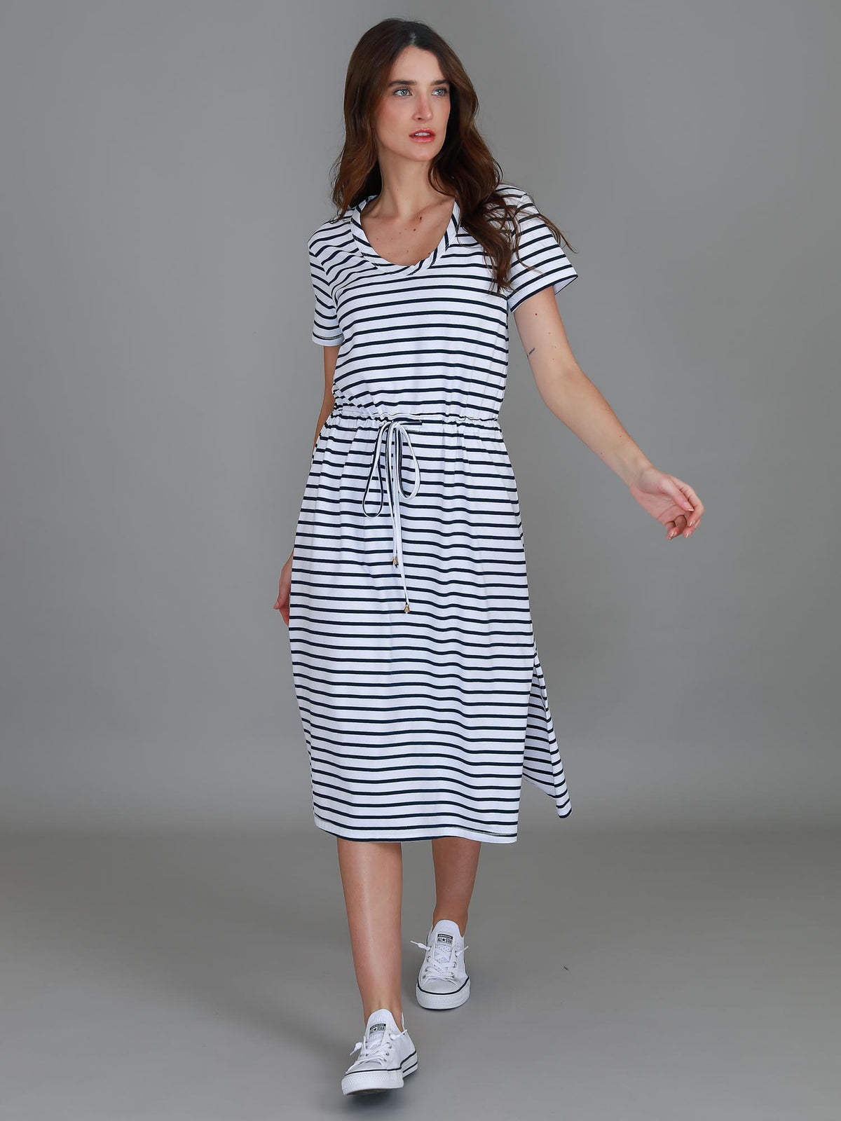 striped cotton dress