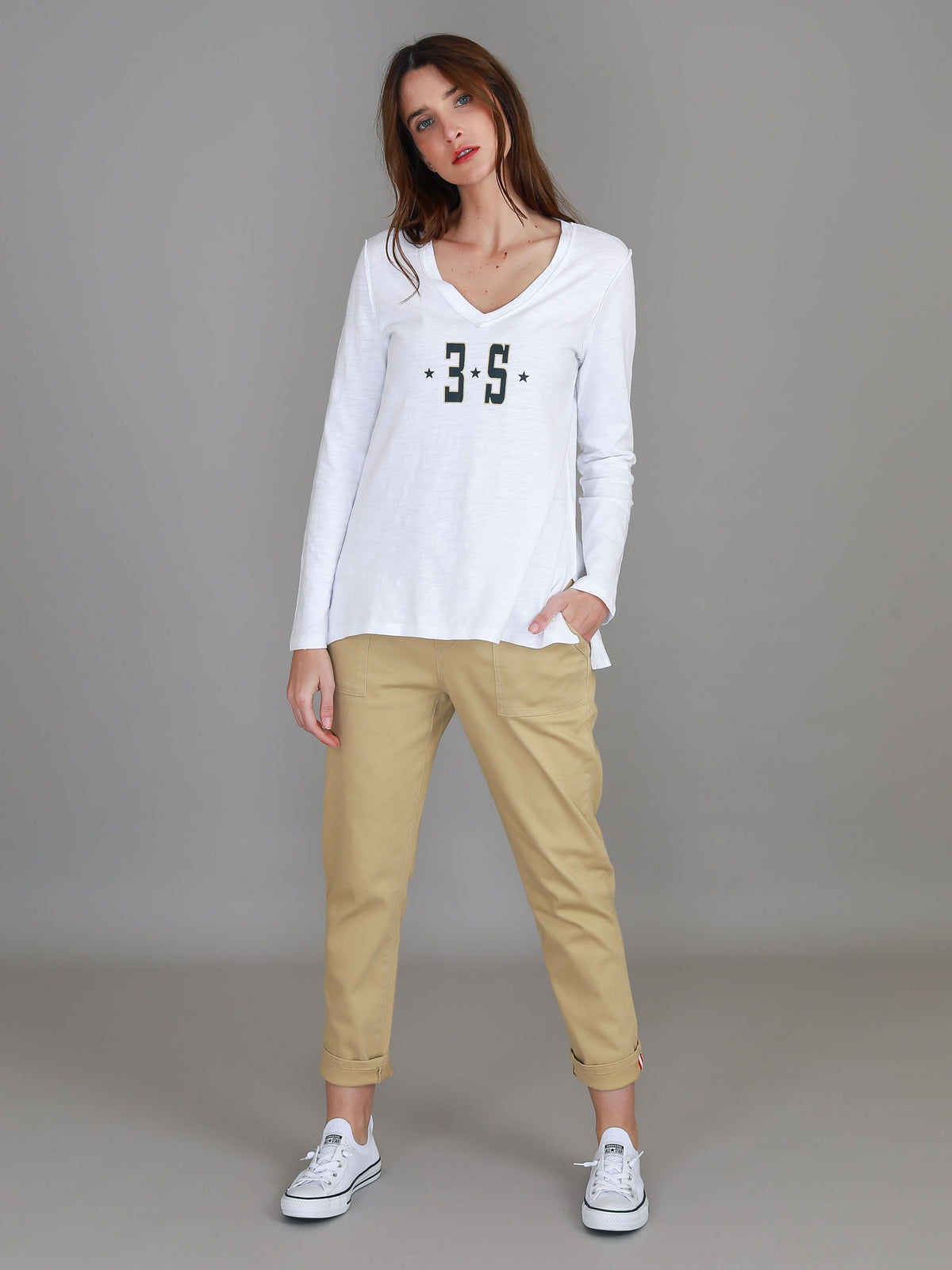 Blair V Neck Logo T Shirt