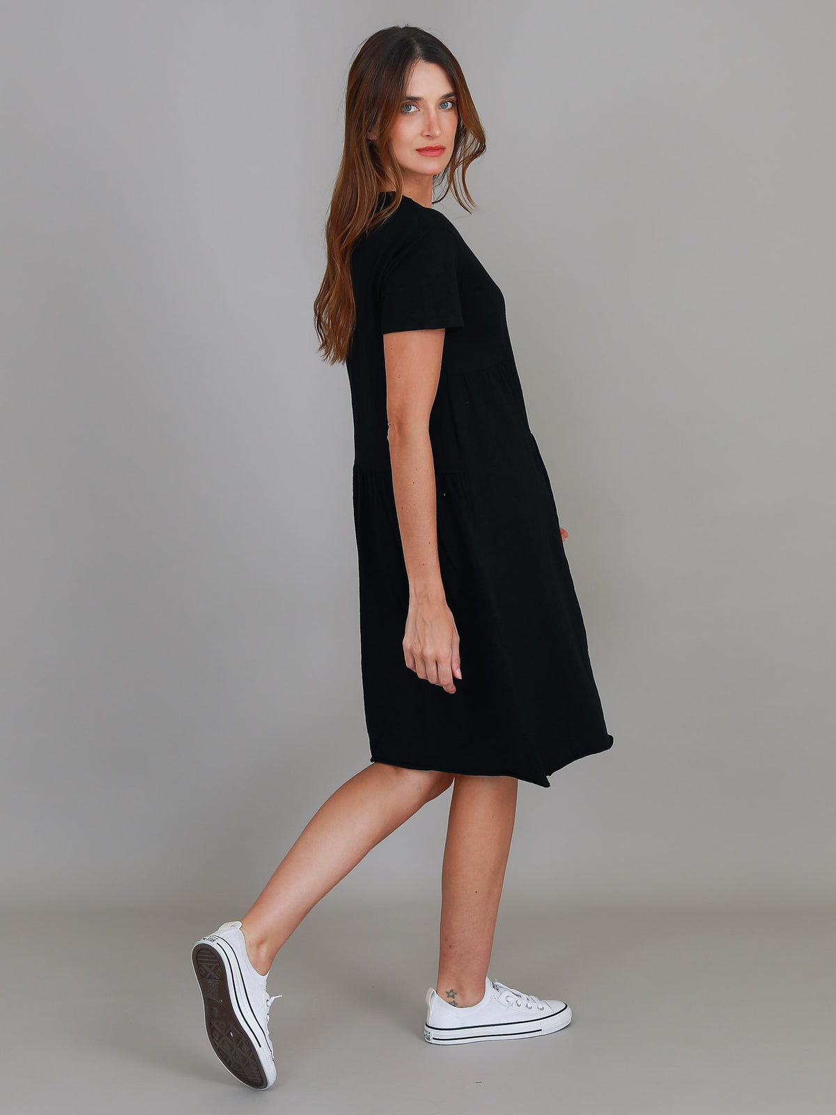 black jersey dress