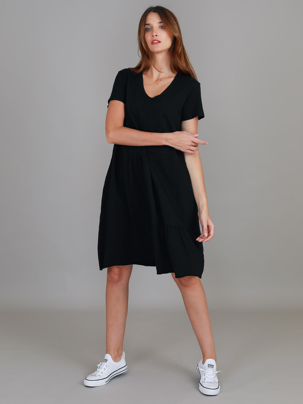black short sleeve dress