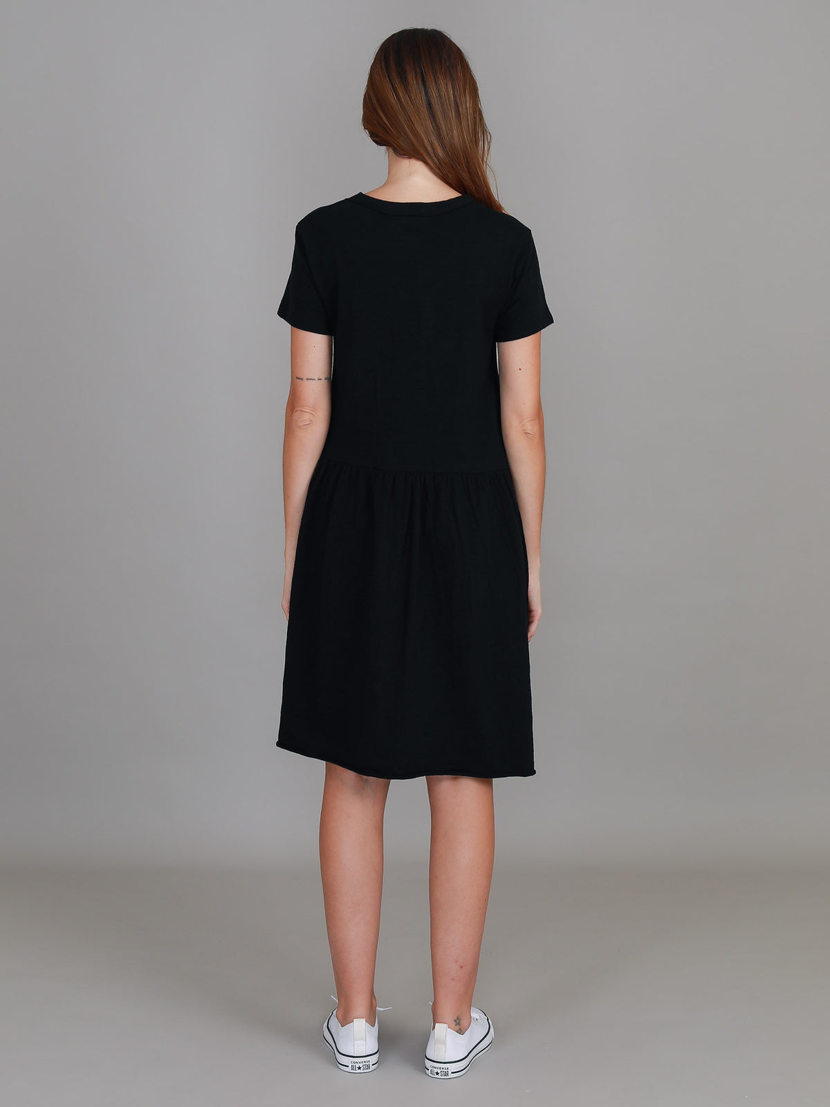 black smock dress