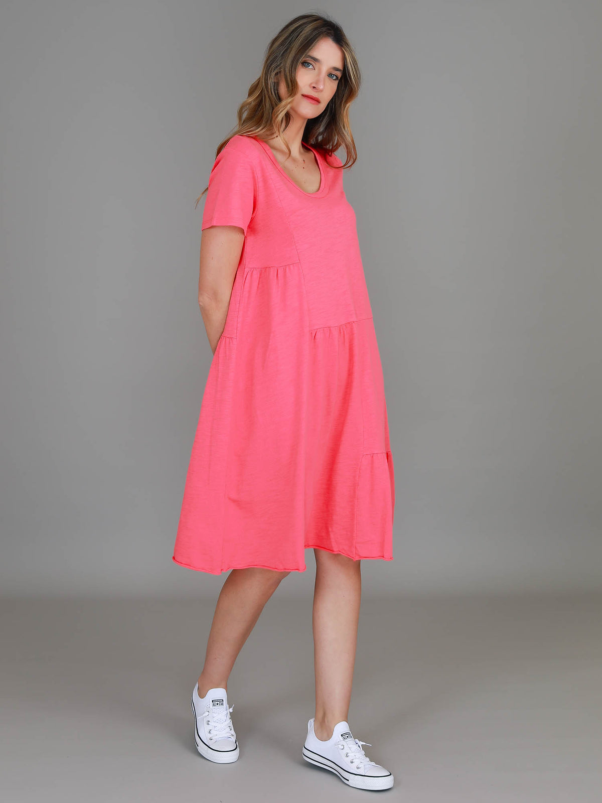 bright pink dress