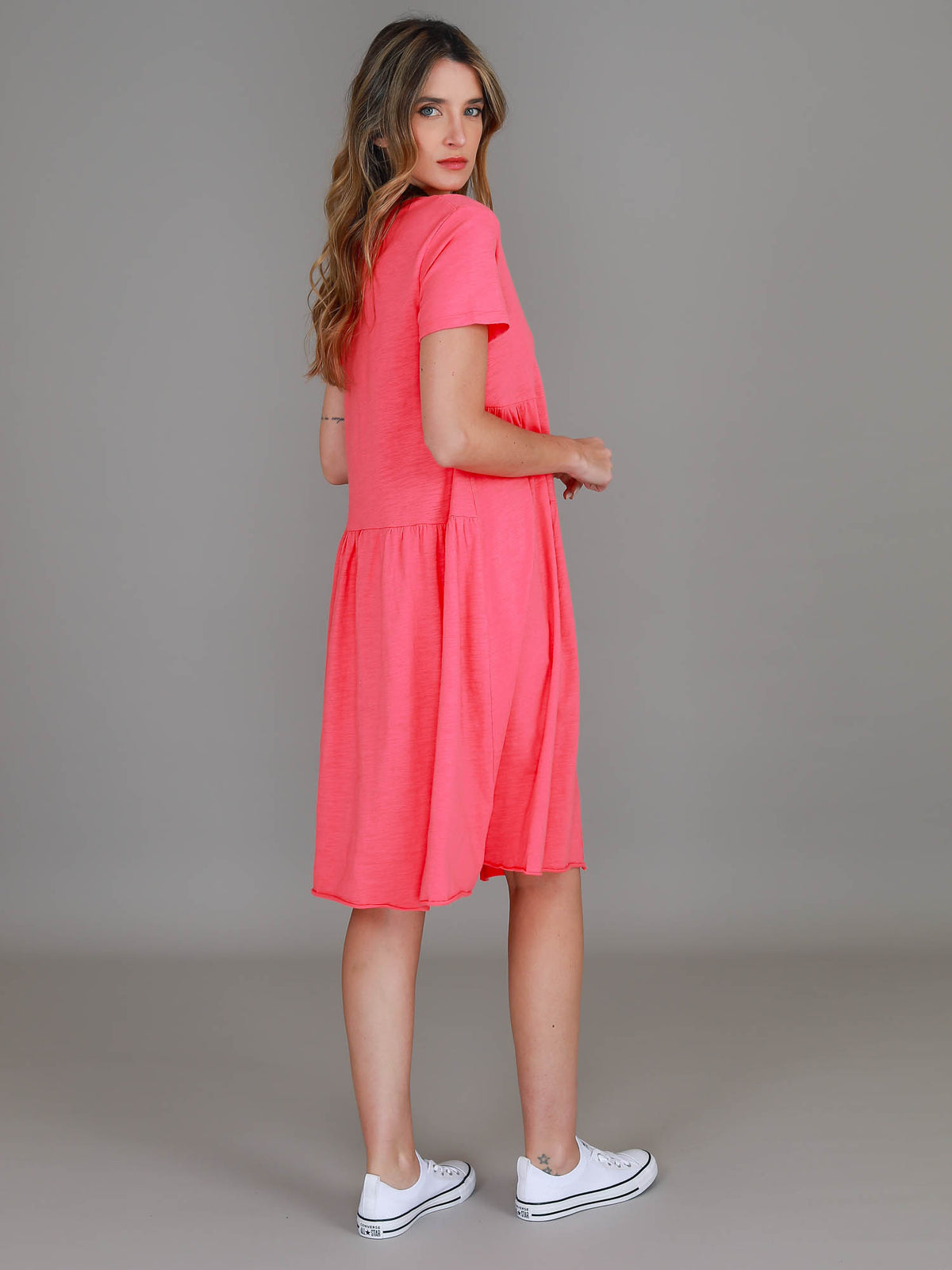 pink cotton dress