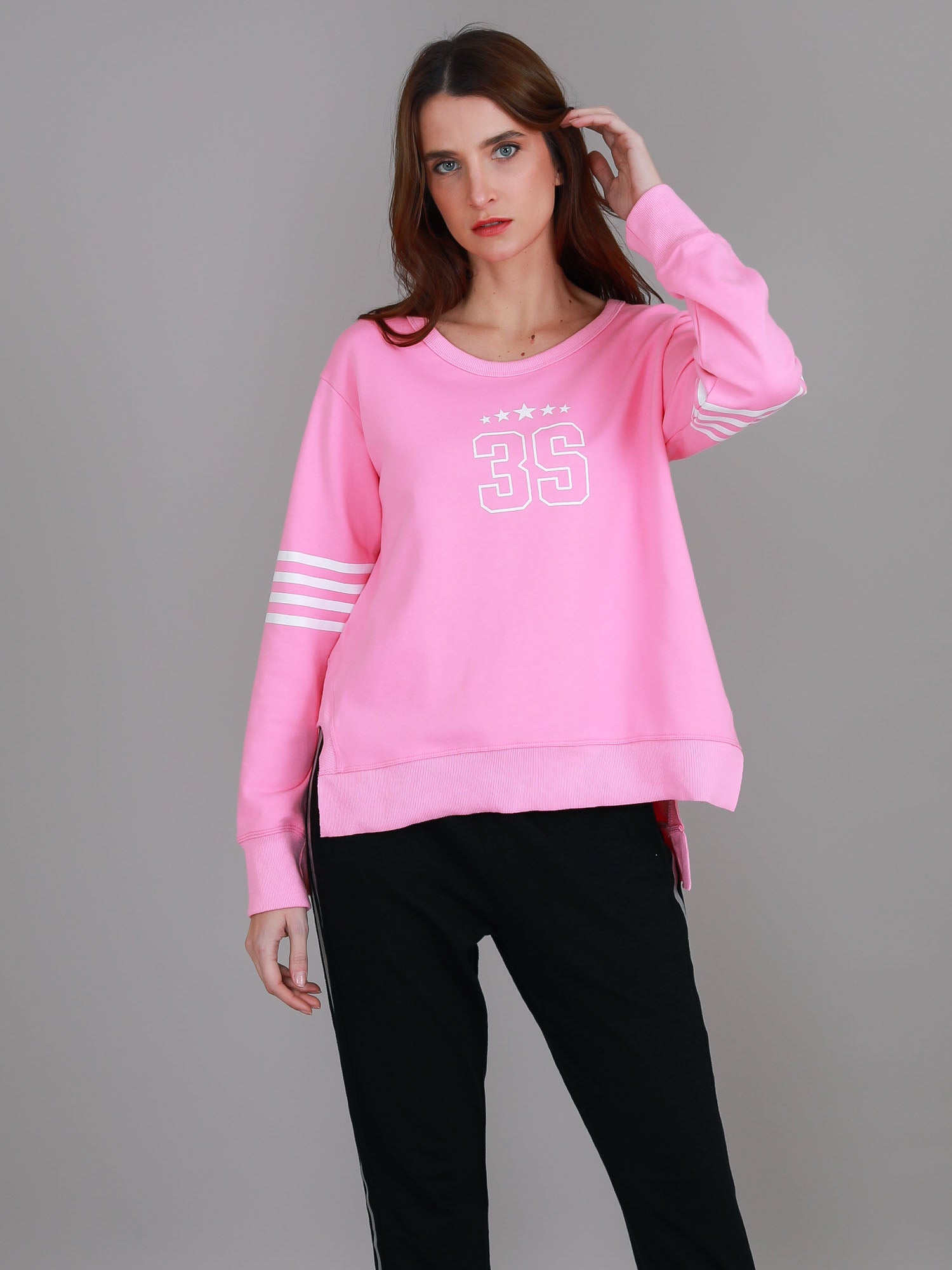 crew neck #color_bubble gum