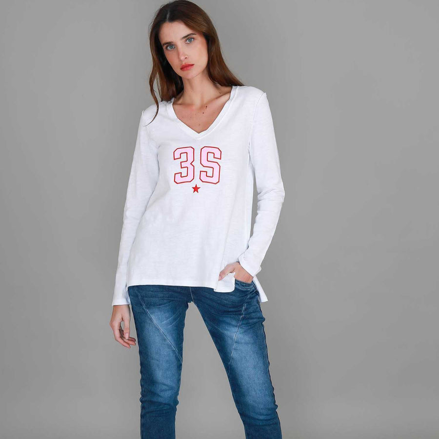 Noa V Neck 3S T Shirt size guide