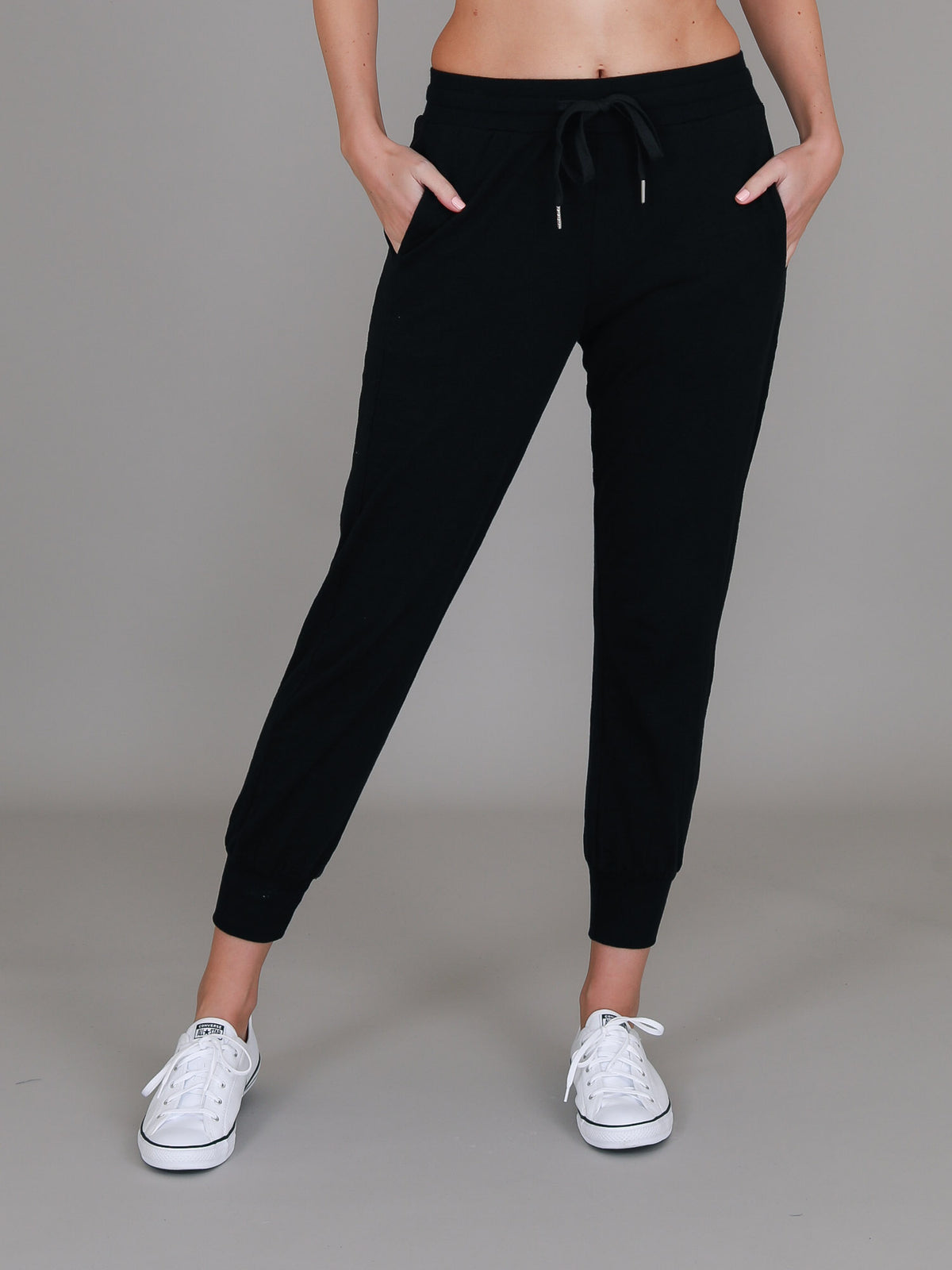 women's black joggers