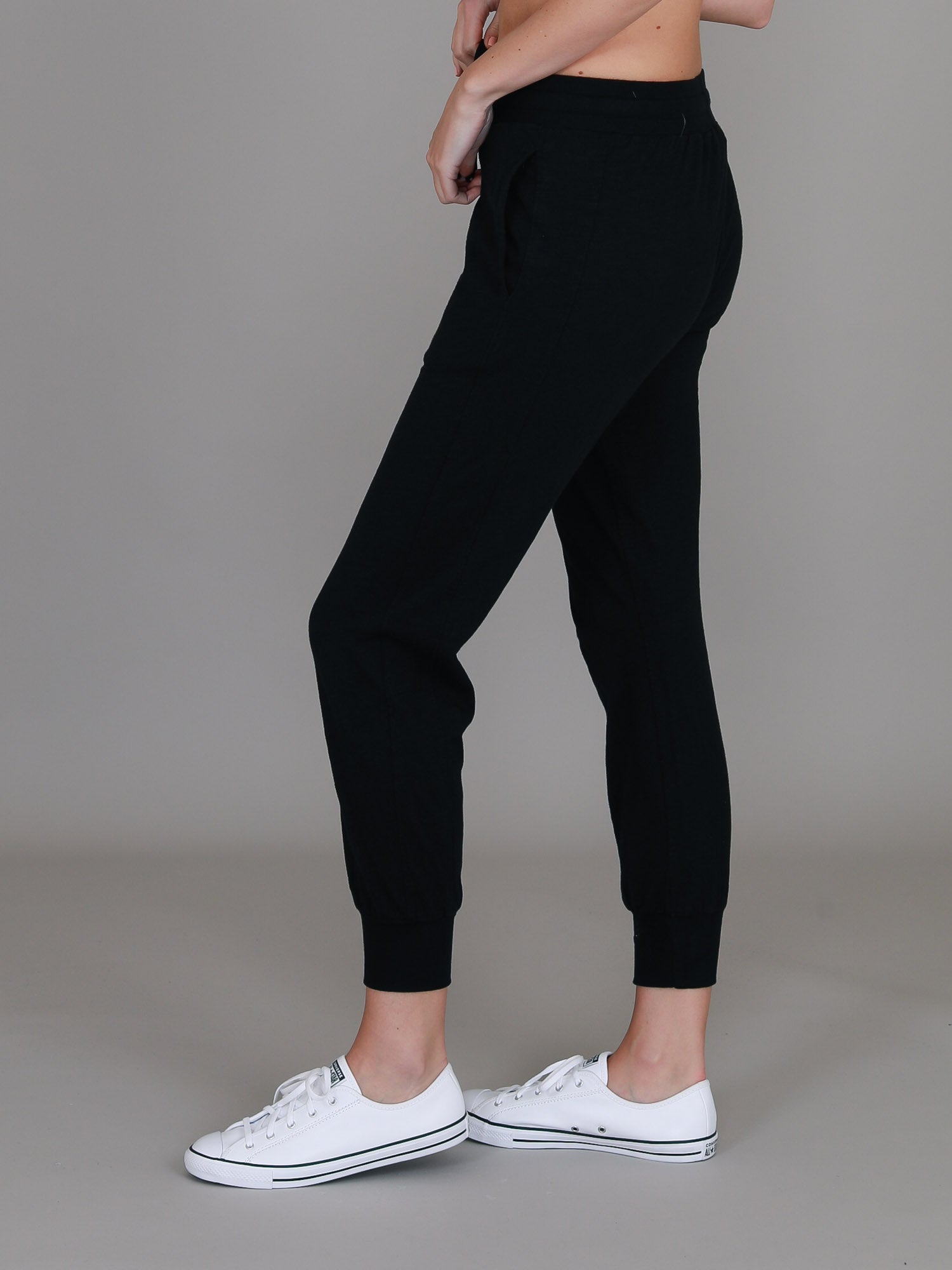 womens black joggers #color_black