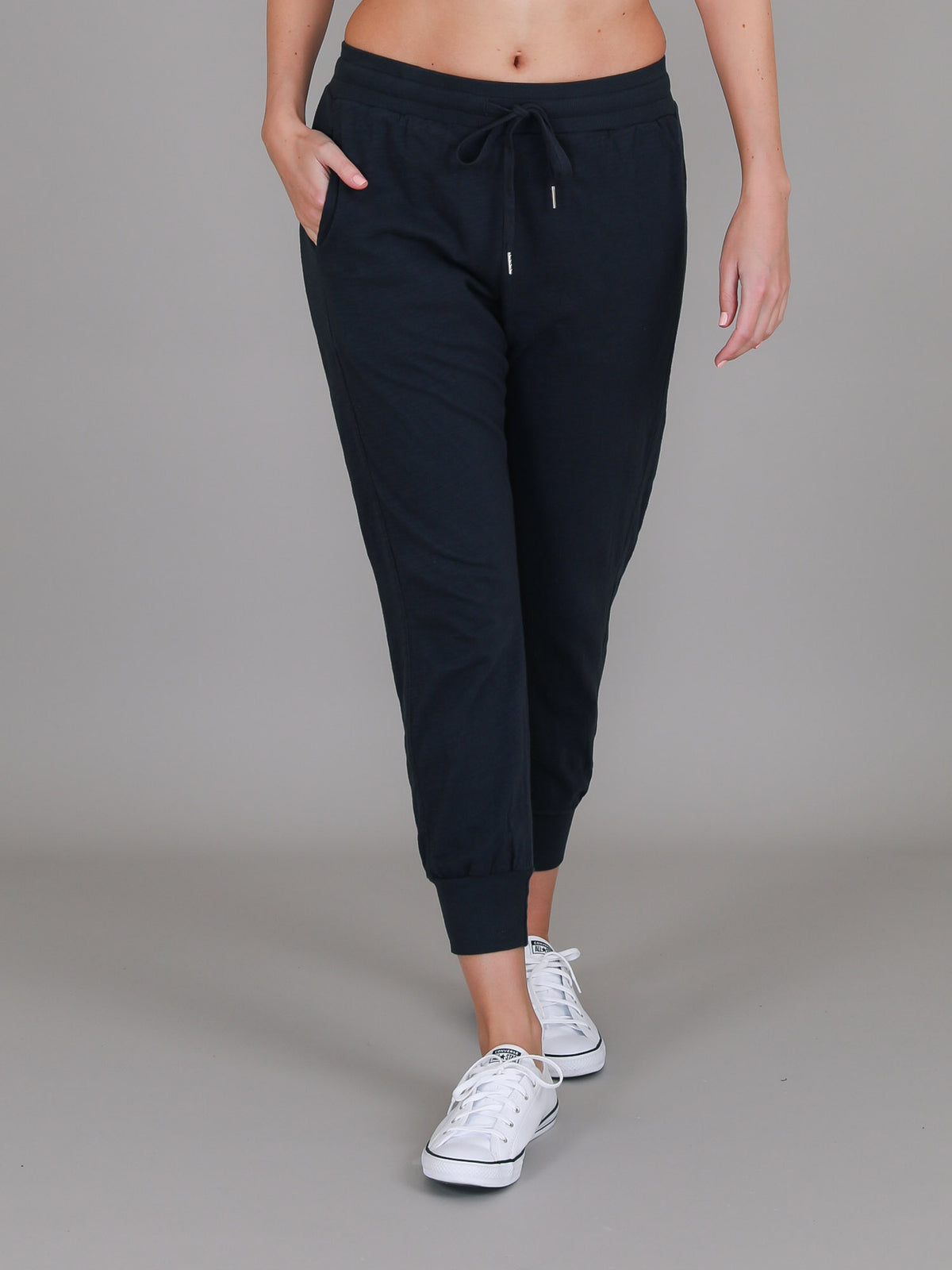 blue joggers outfit