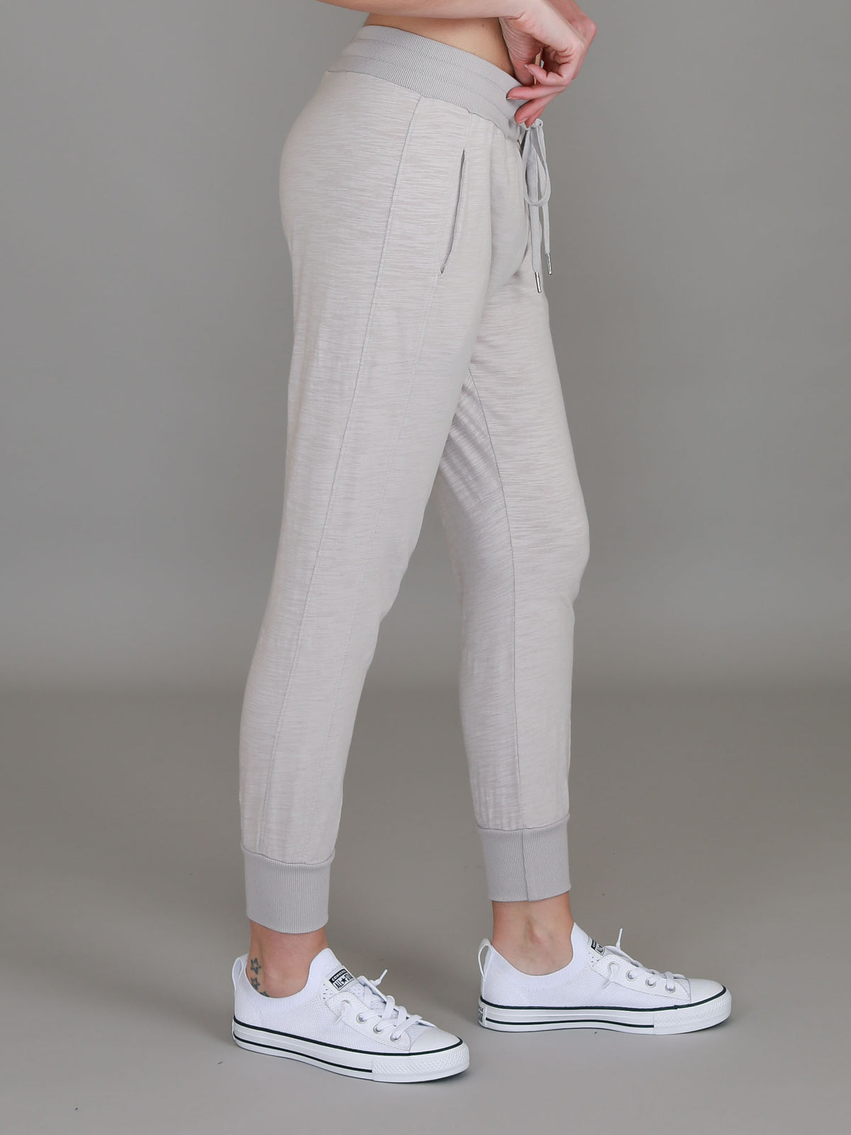 beige trackpants