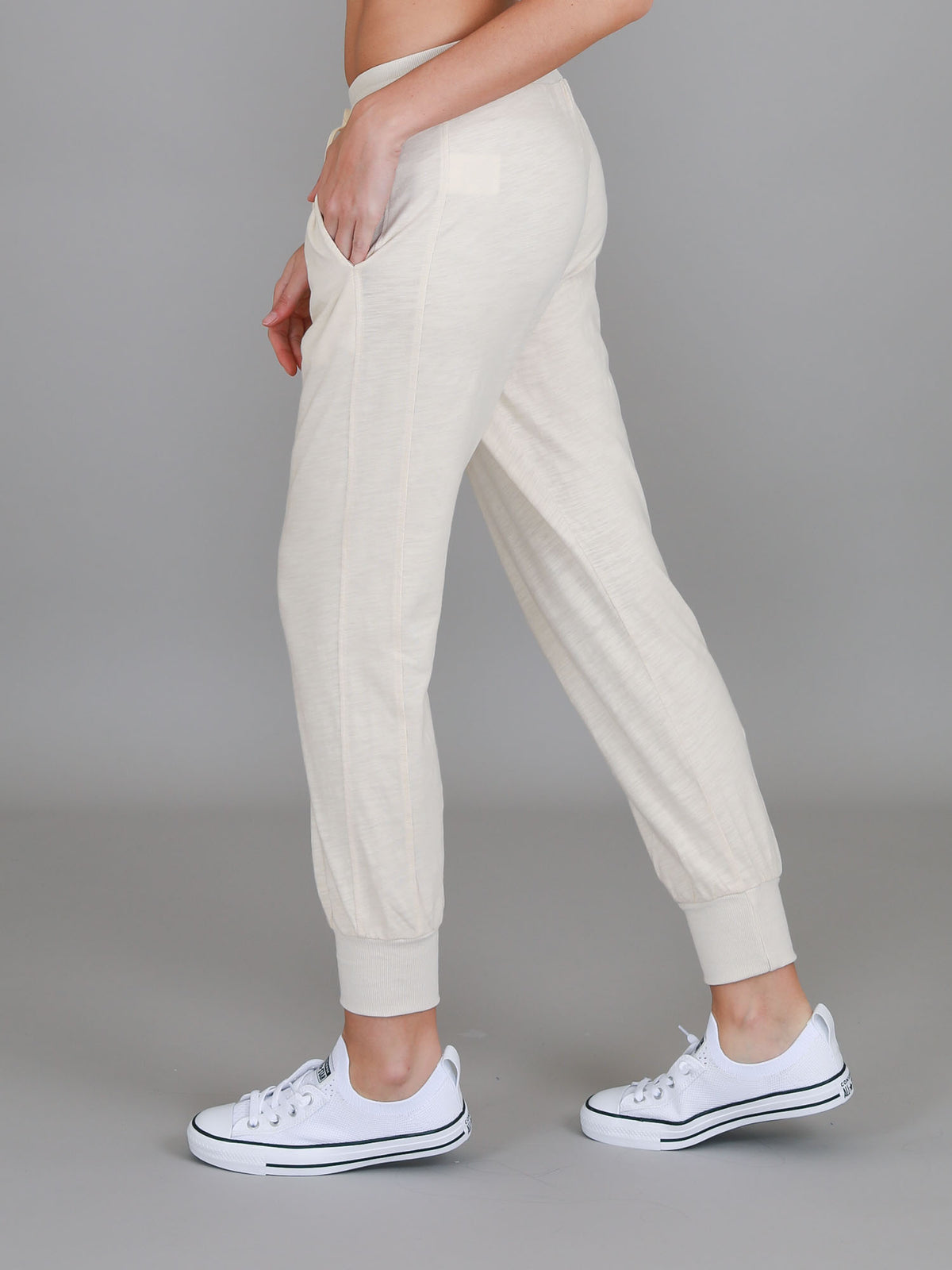 women's beige joggers
