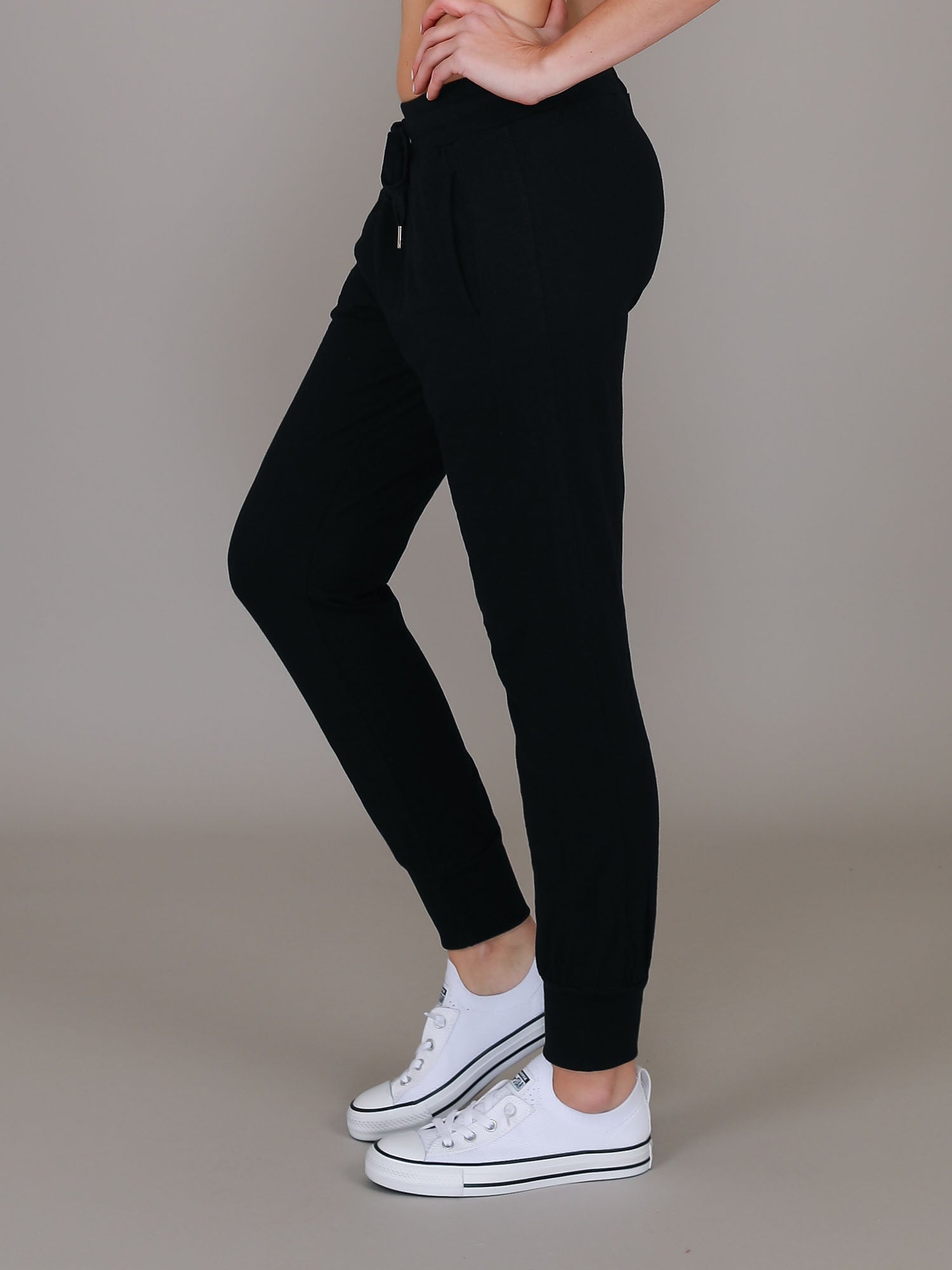 black cotton joggers #color_black