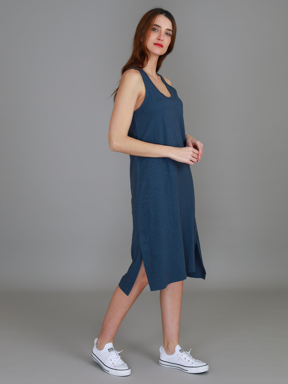 blue casual dress