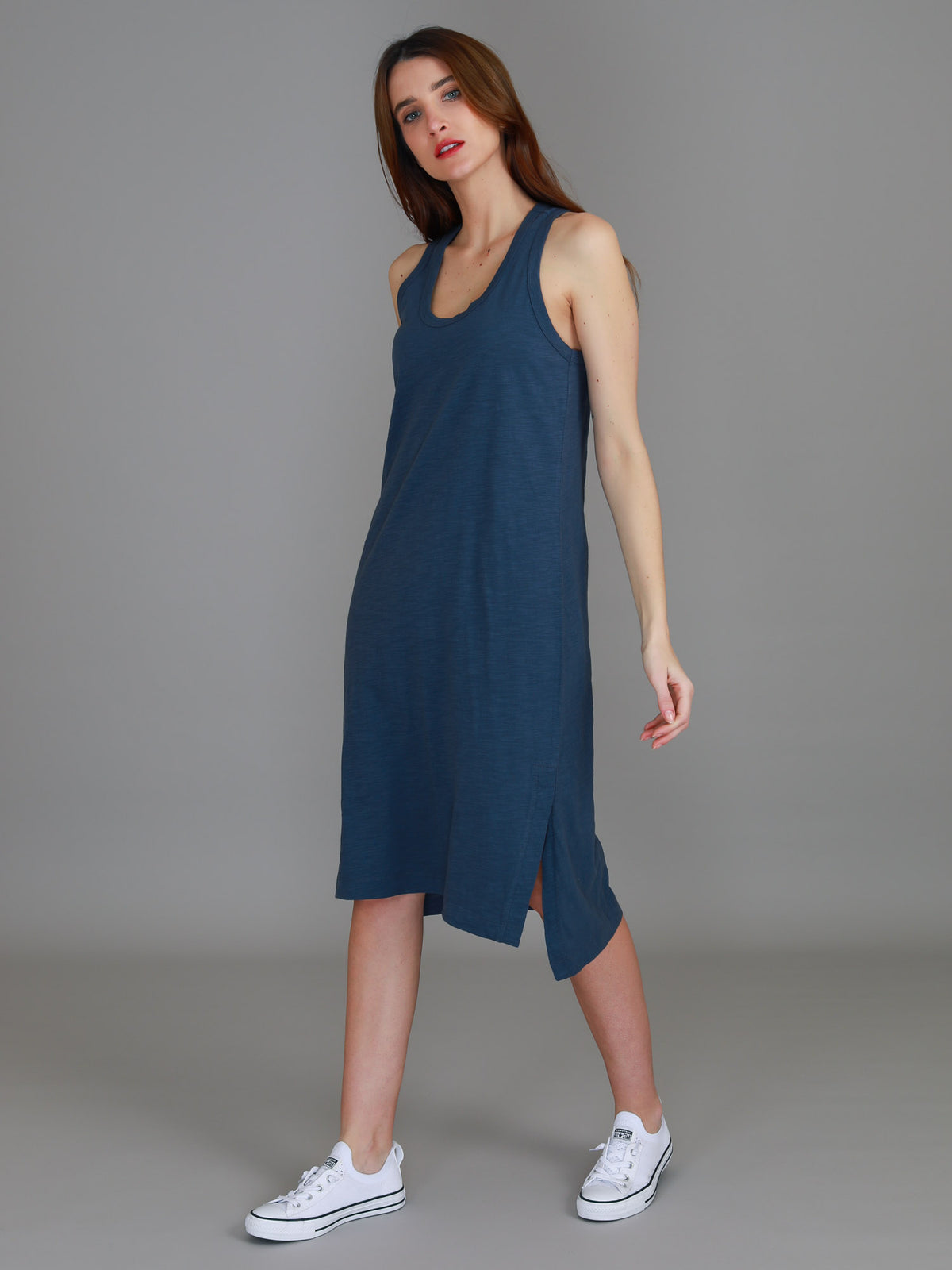 blue dress midi