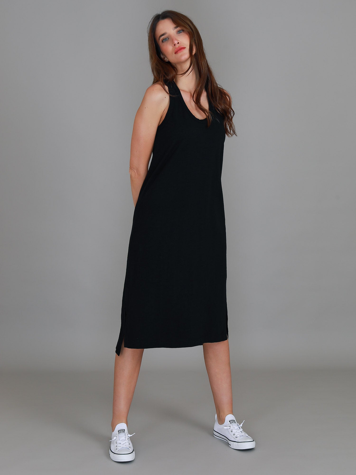 elegant midi dress #color_black