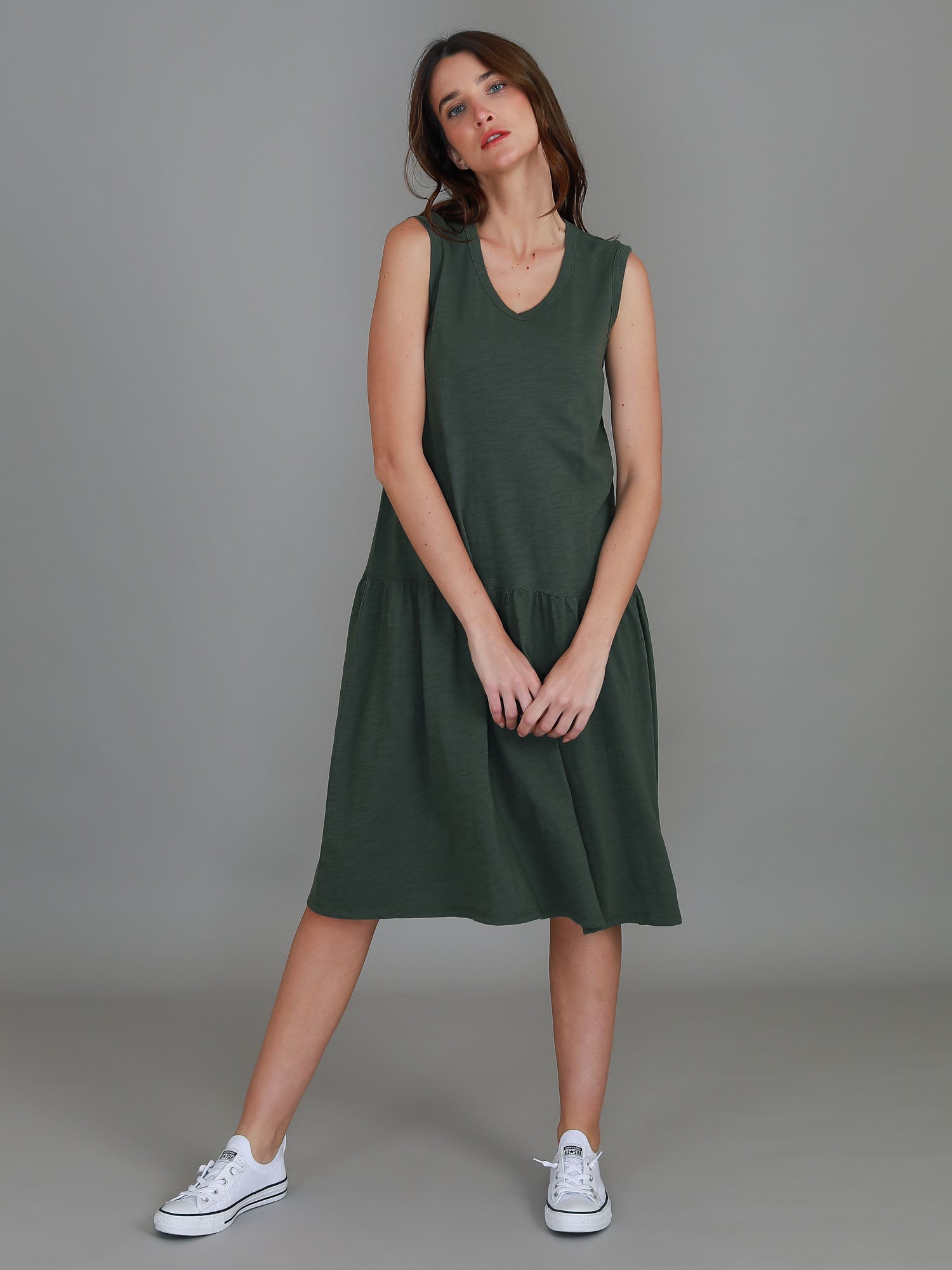 drop.waist dress #color_khaki