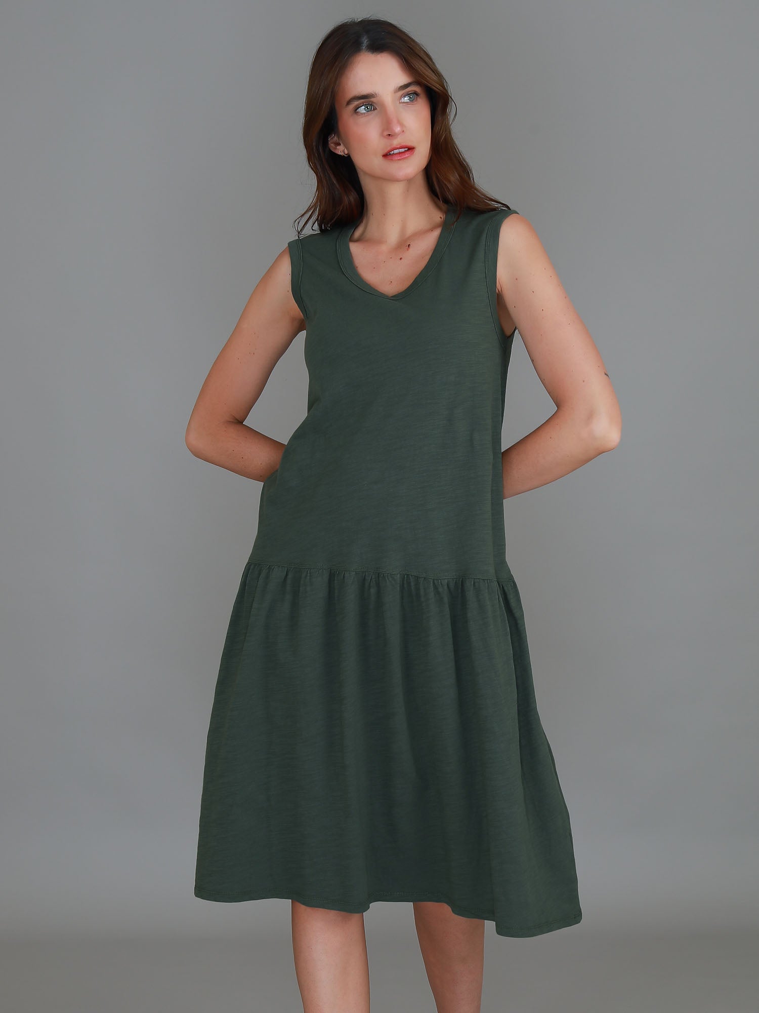 drop waist dresses australia #color_khaki