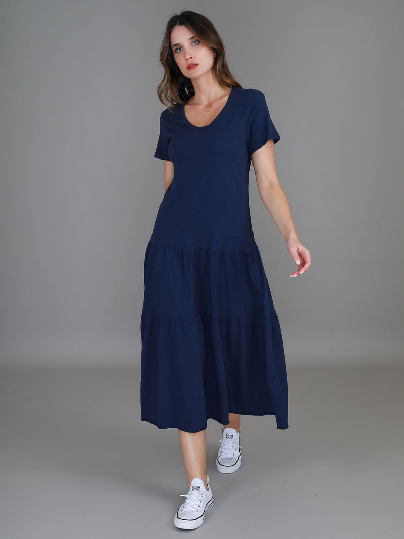 navy midi dress women #color_navy