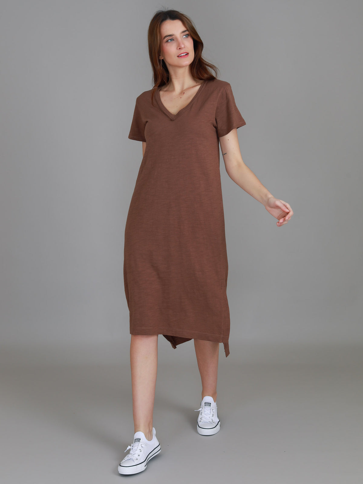 v neckline dress