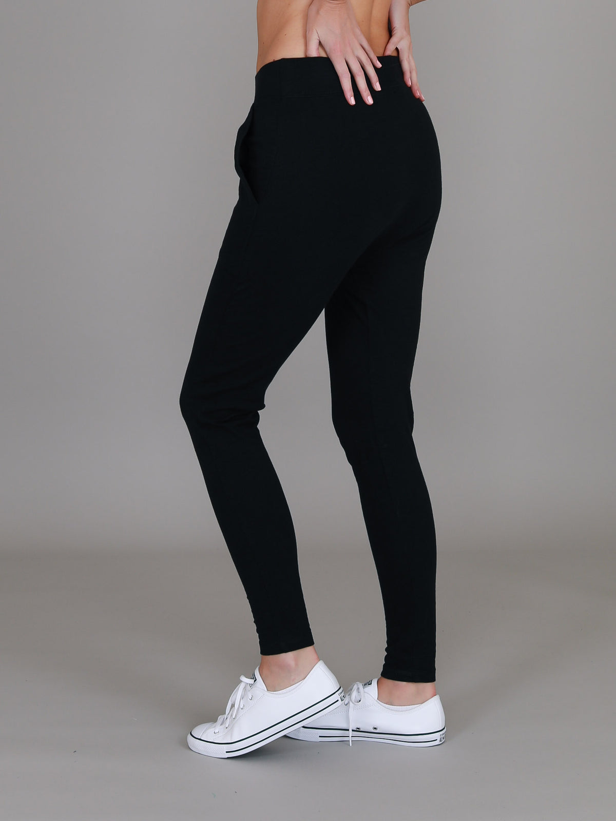 black drop crotch jogger pants