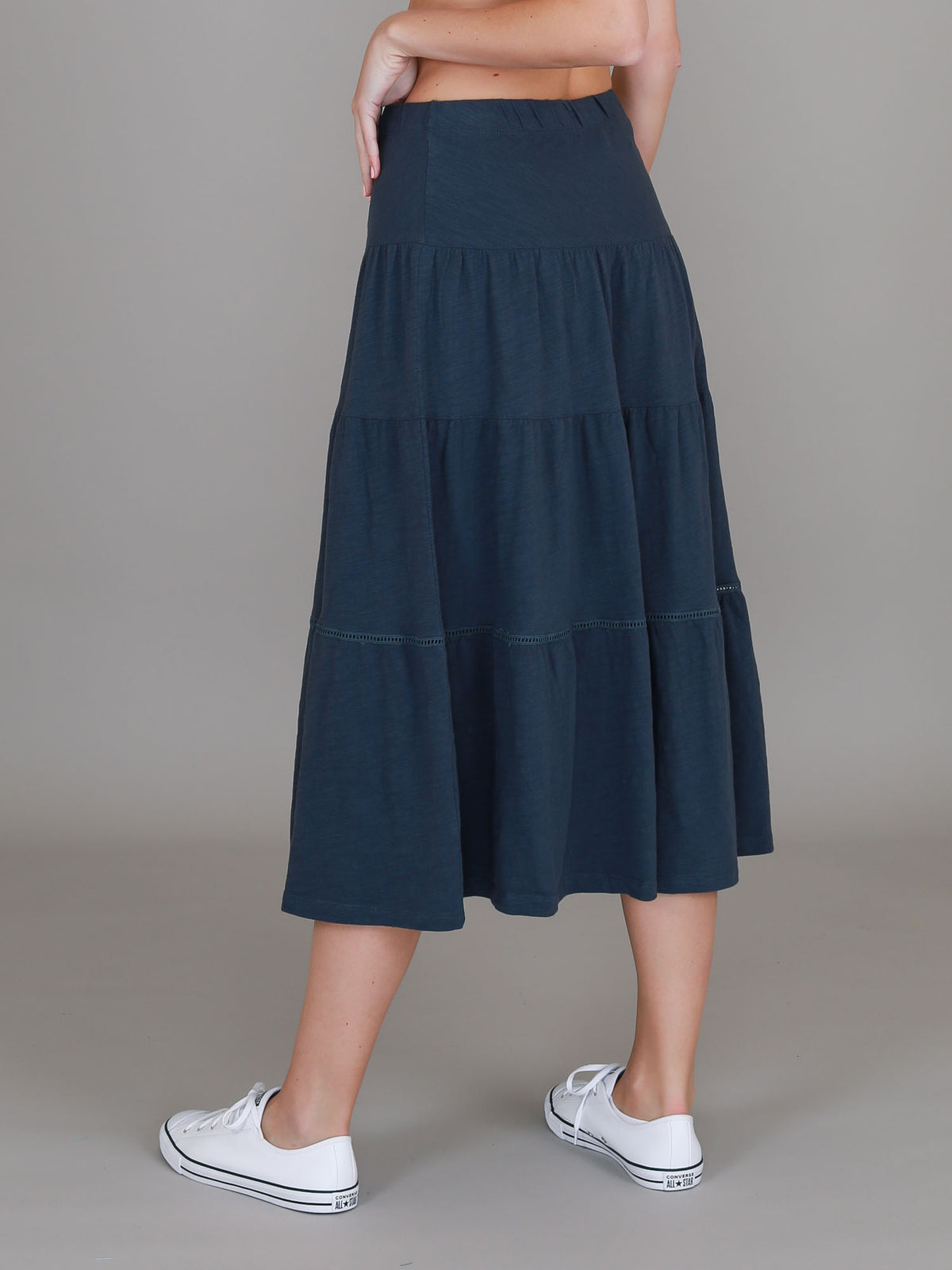 navy tiered skirt