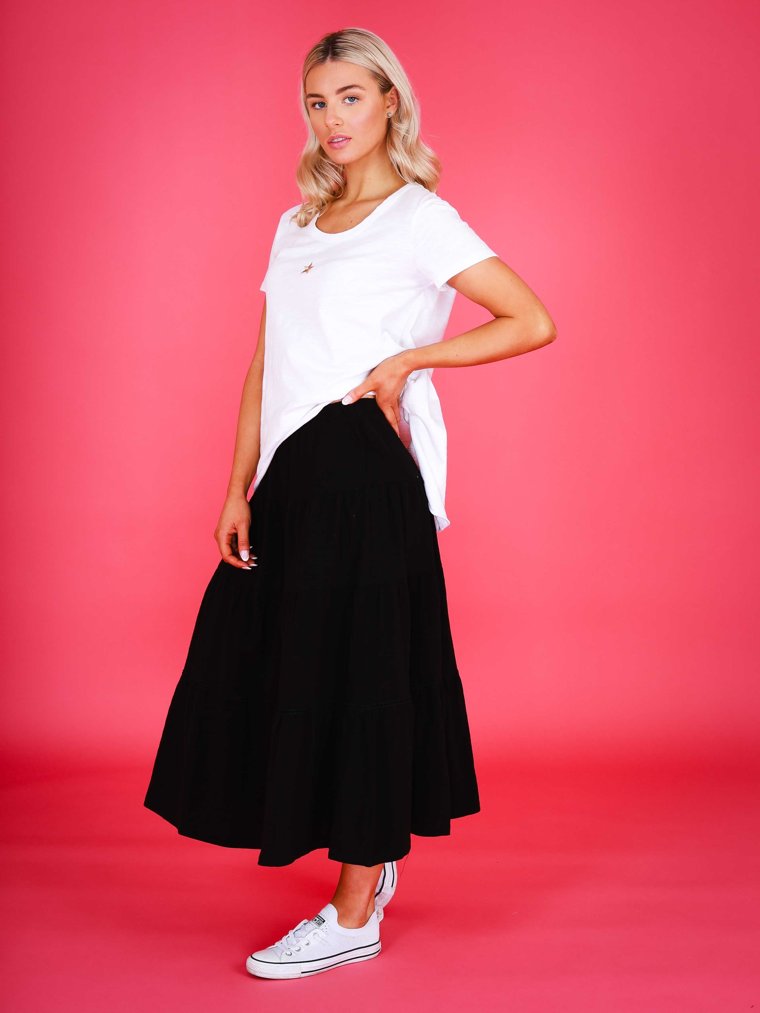 long black cotton skirt #color_black