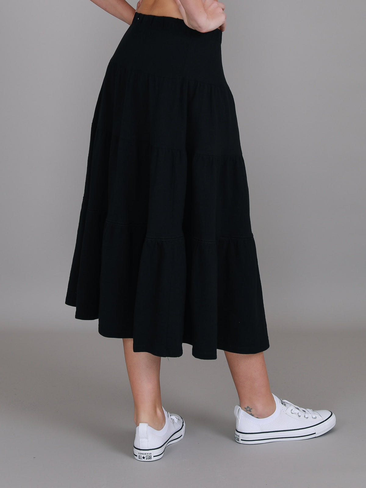 black flowy skirt