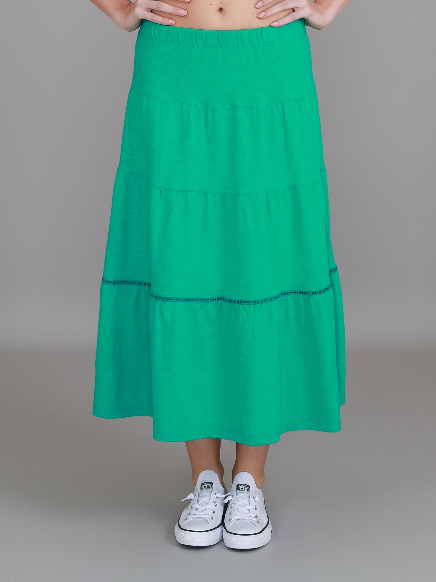 tiered maxi skirt #color_jungle