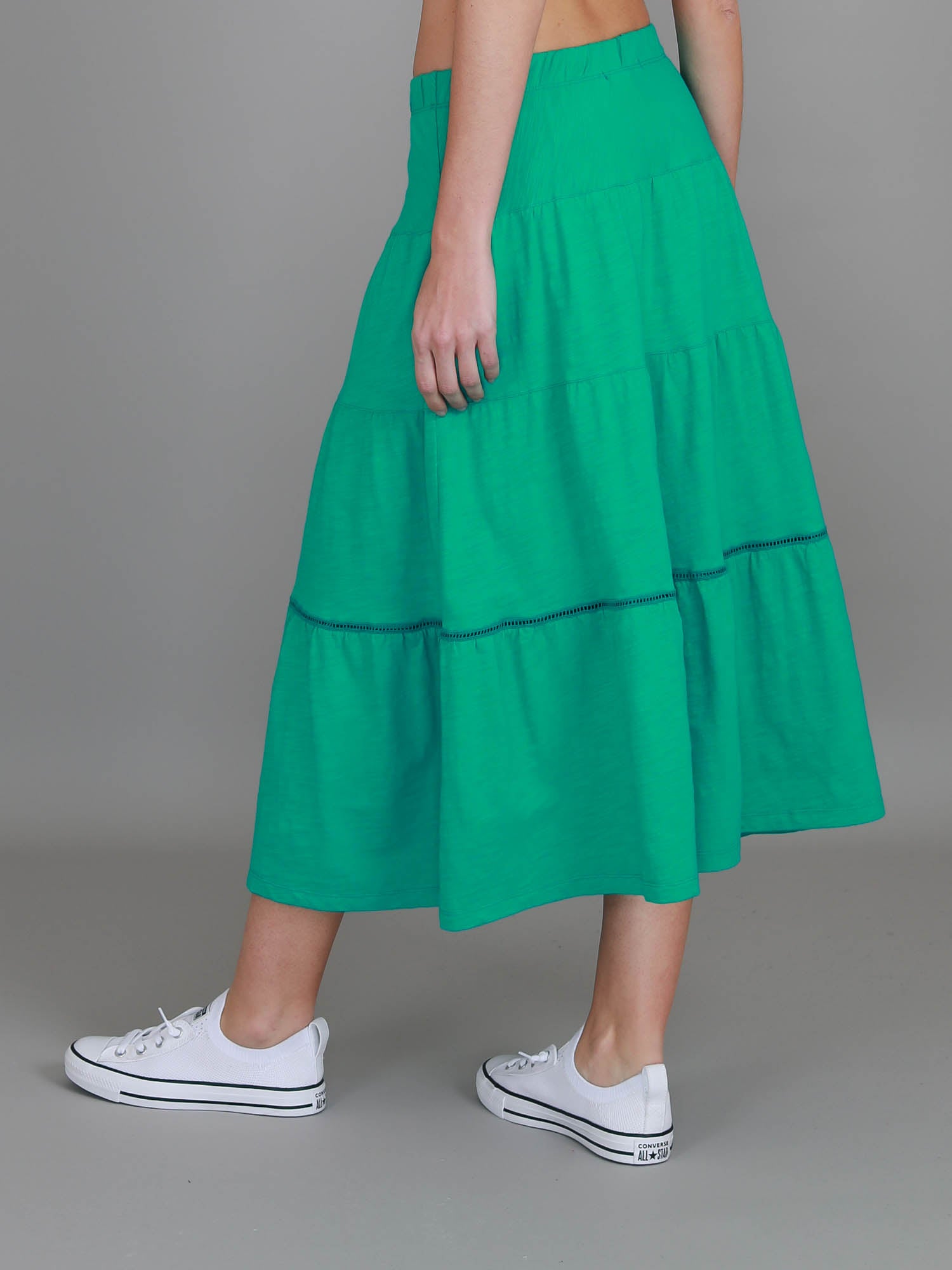 tiered midi skirt #color_jungle