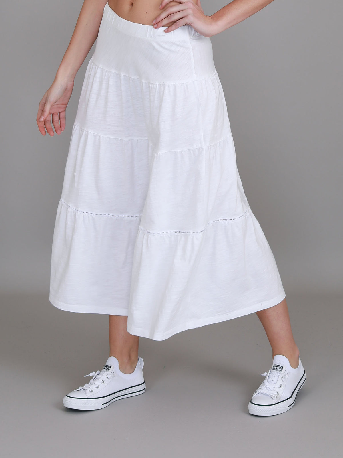 white midi skirt