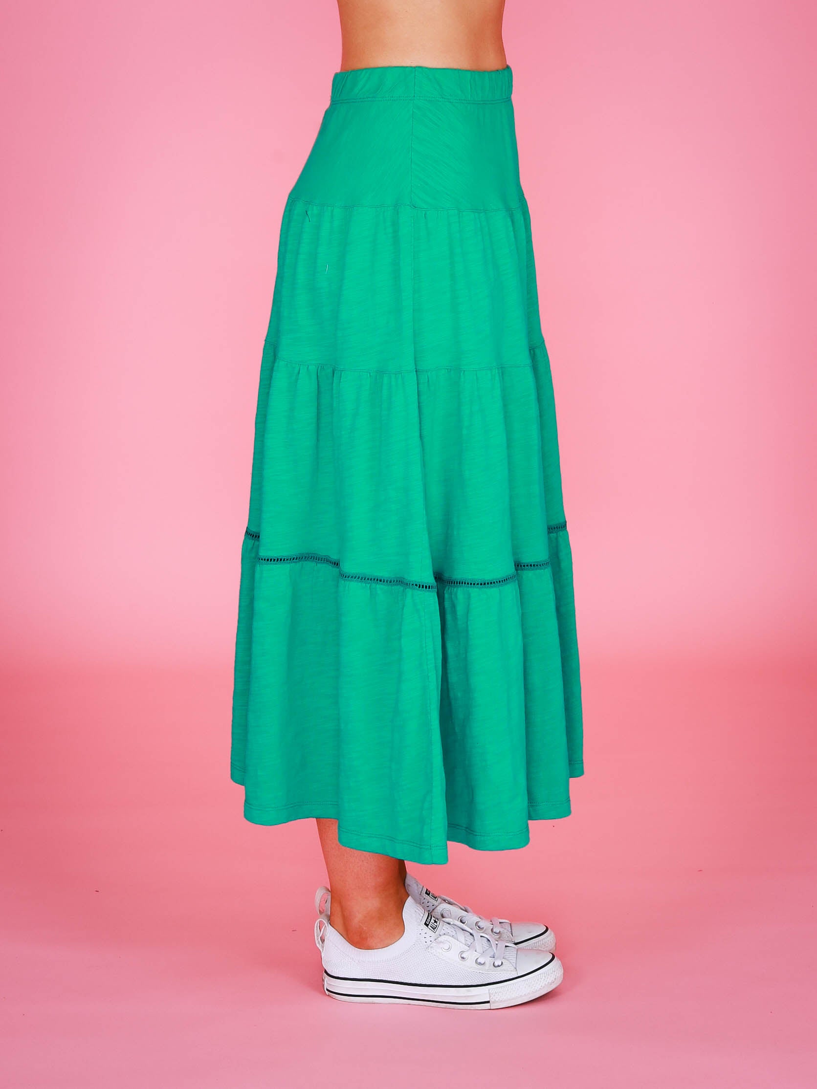 long green skirt #color_jungle