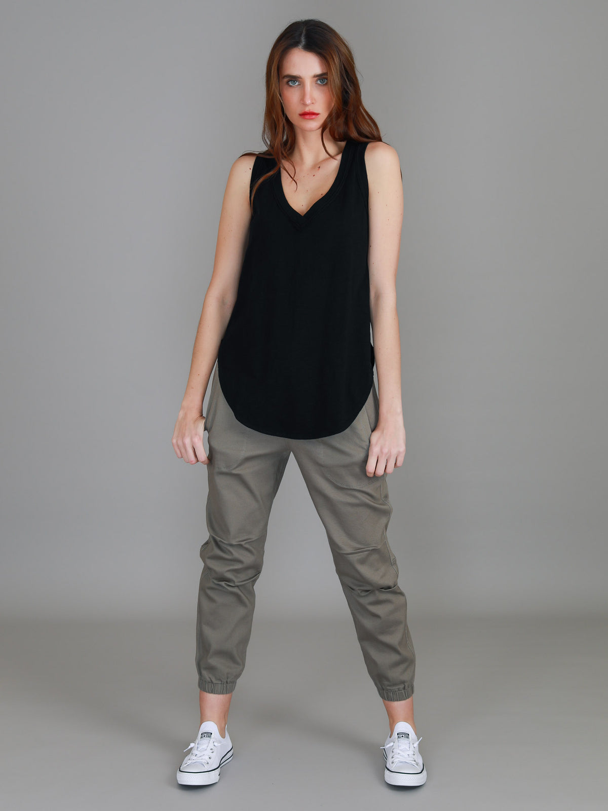 black singlet top
