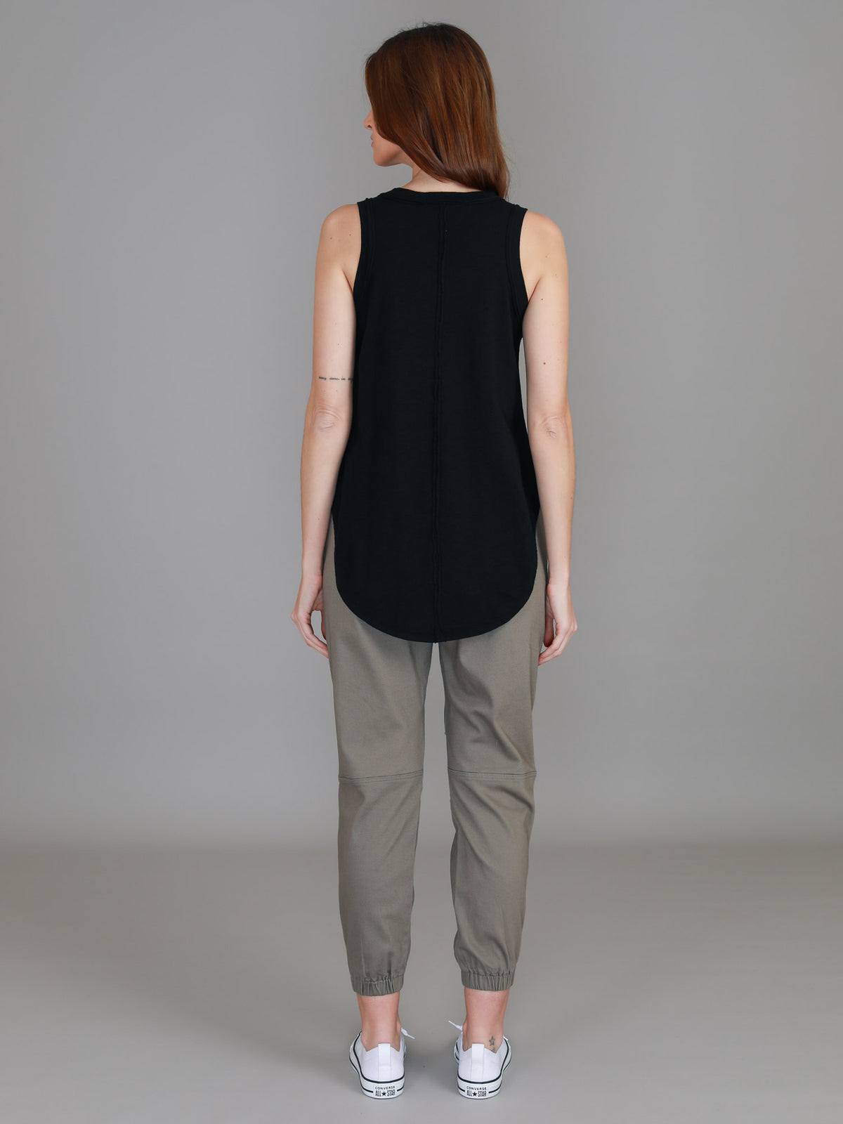 black v neck singlet