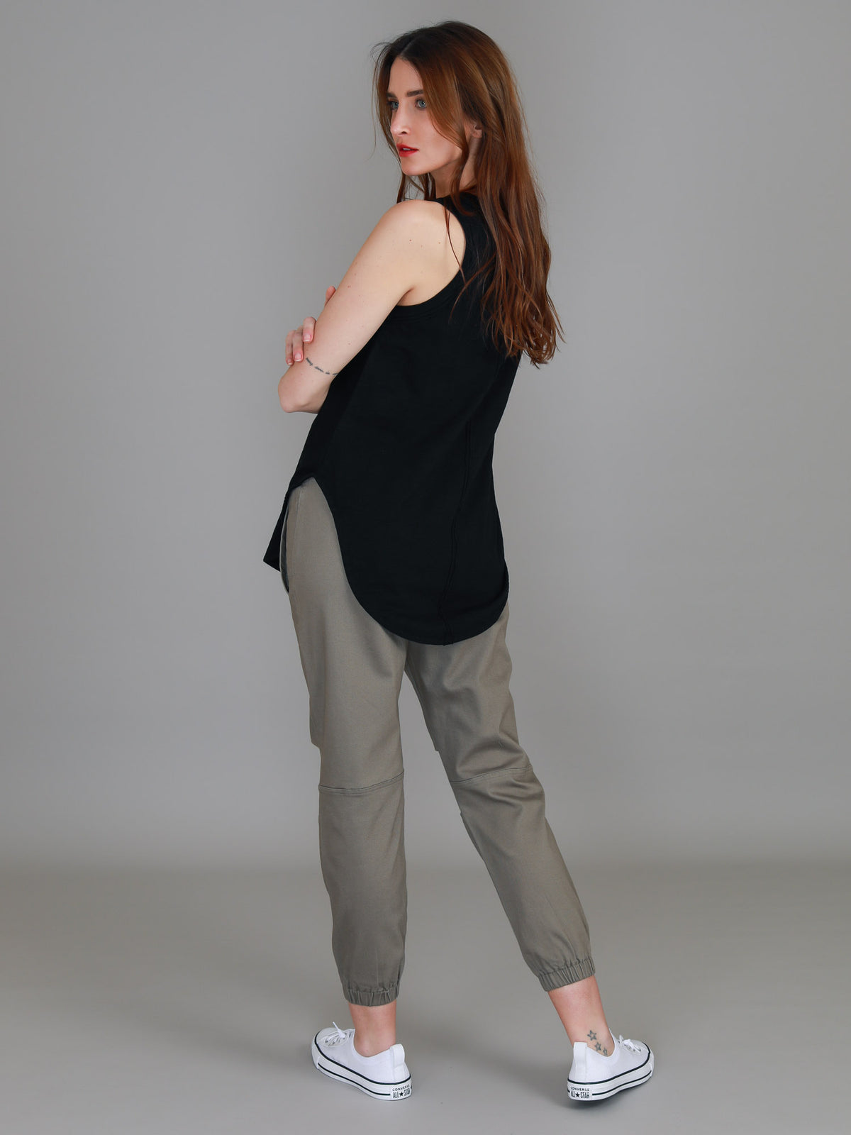 black cotton singlet