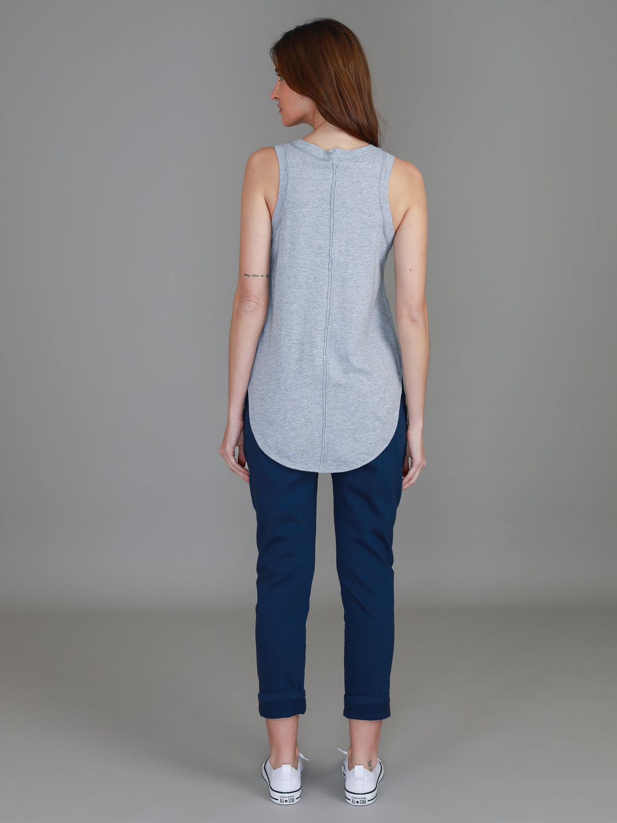 grey sleeveless top