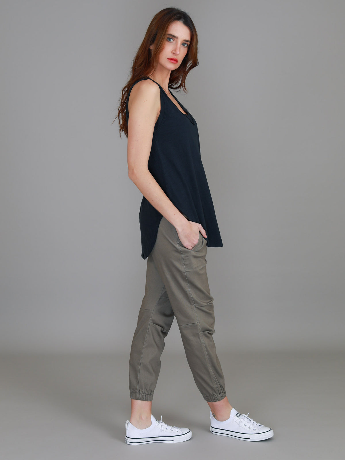 navy cotton tank