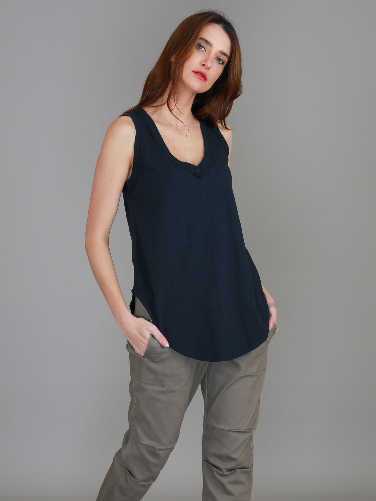 navy tank top