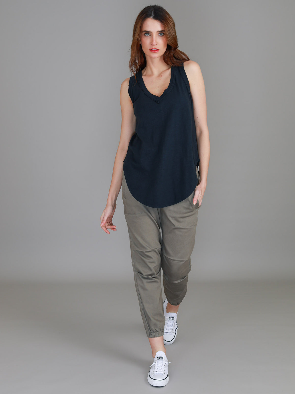 navy singlet top