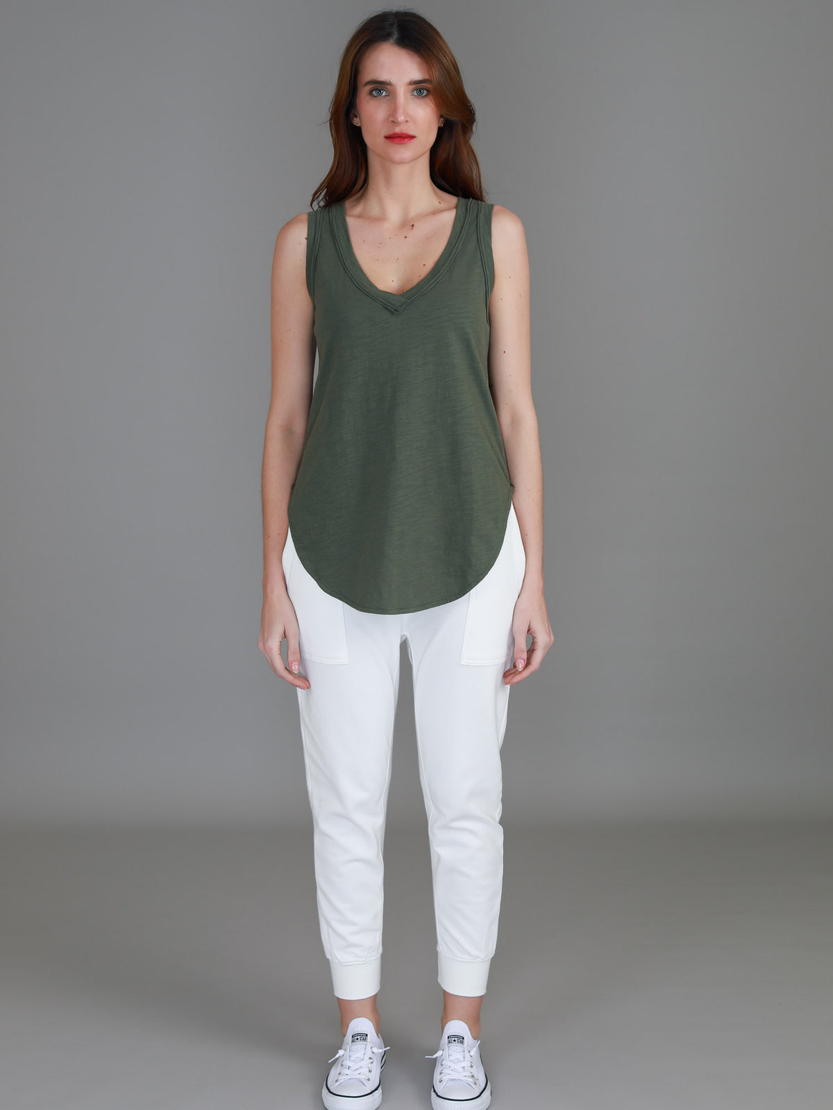 sage green tank top
