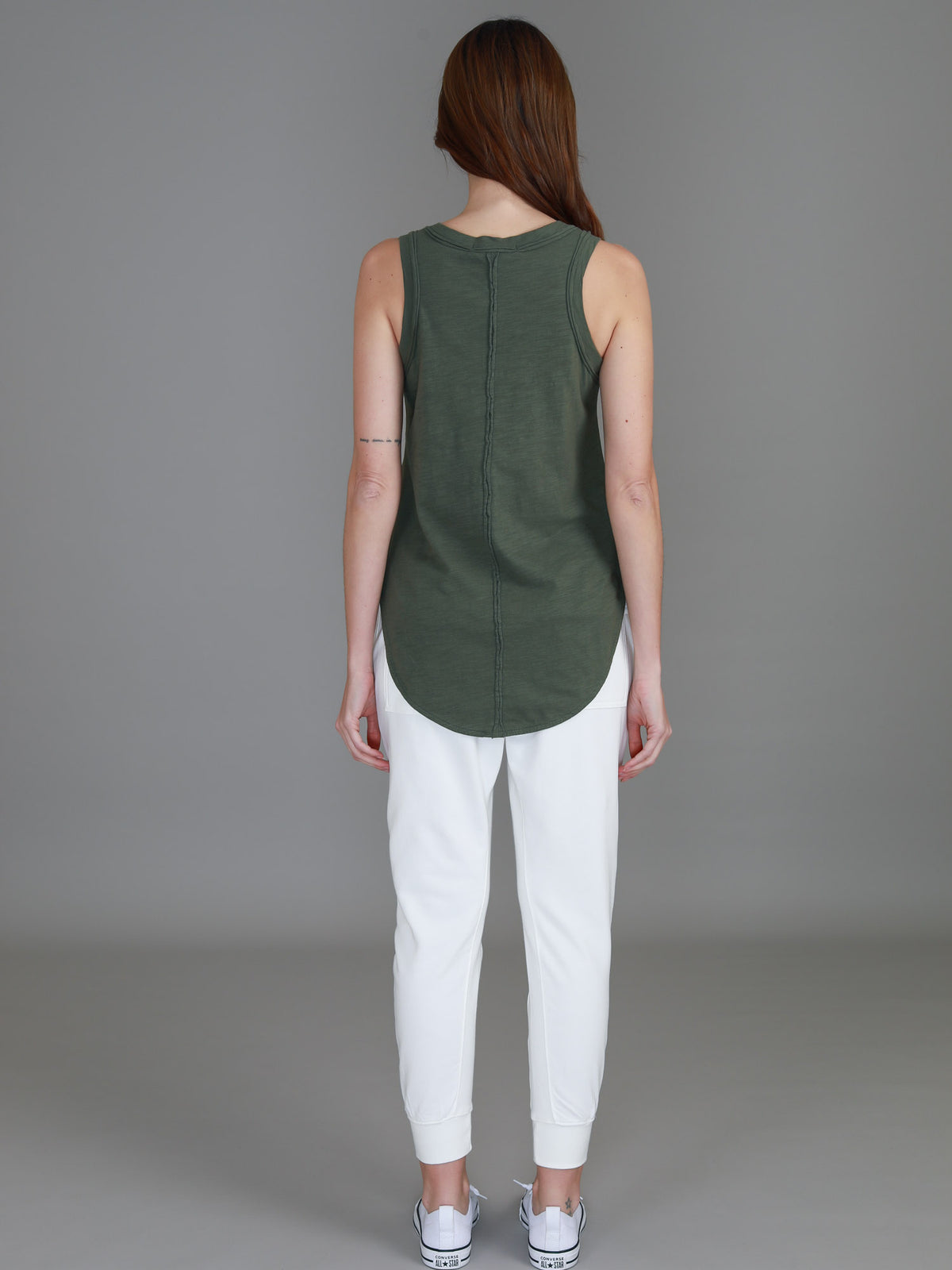 khaki sleeveless top