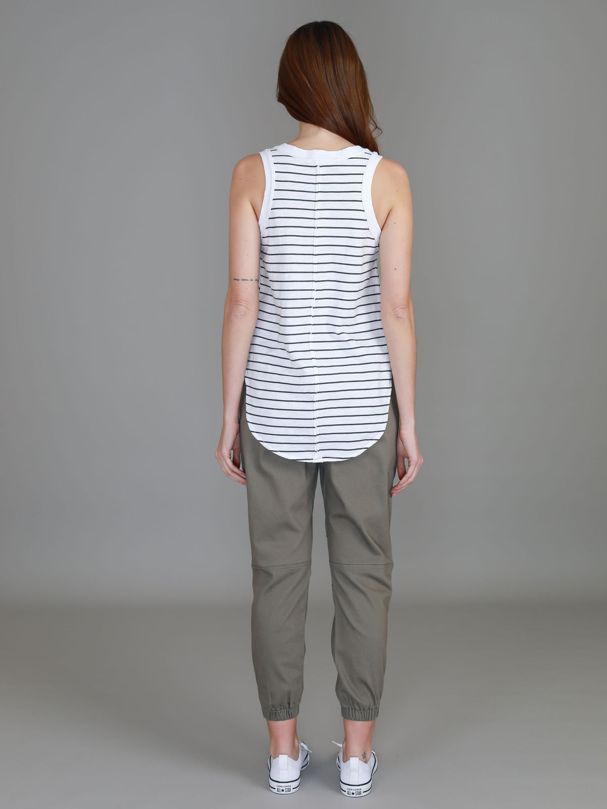 striped sleeveless top