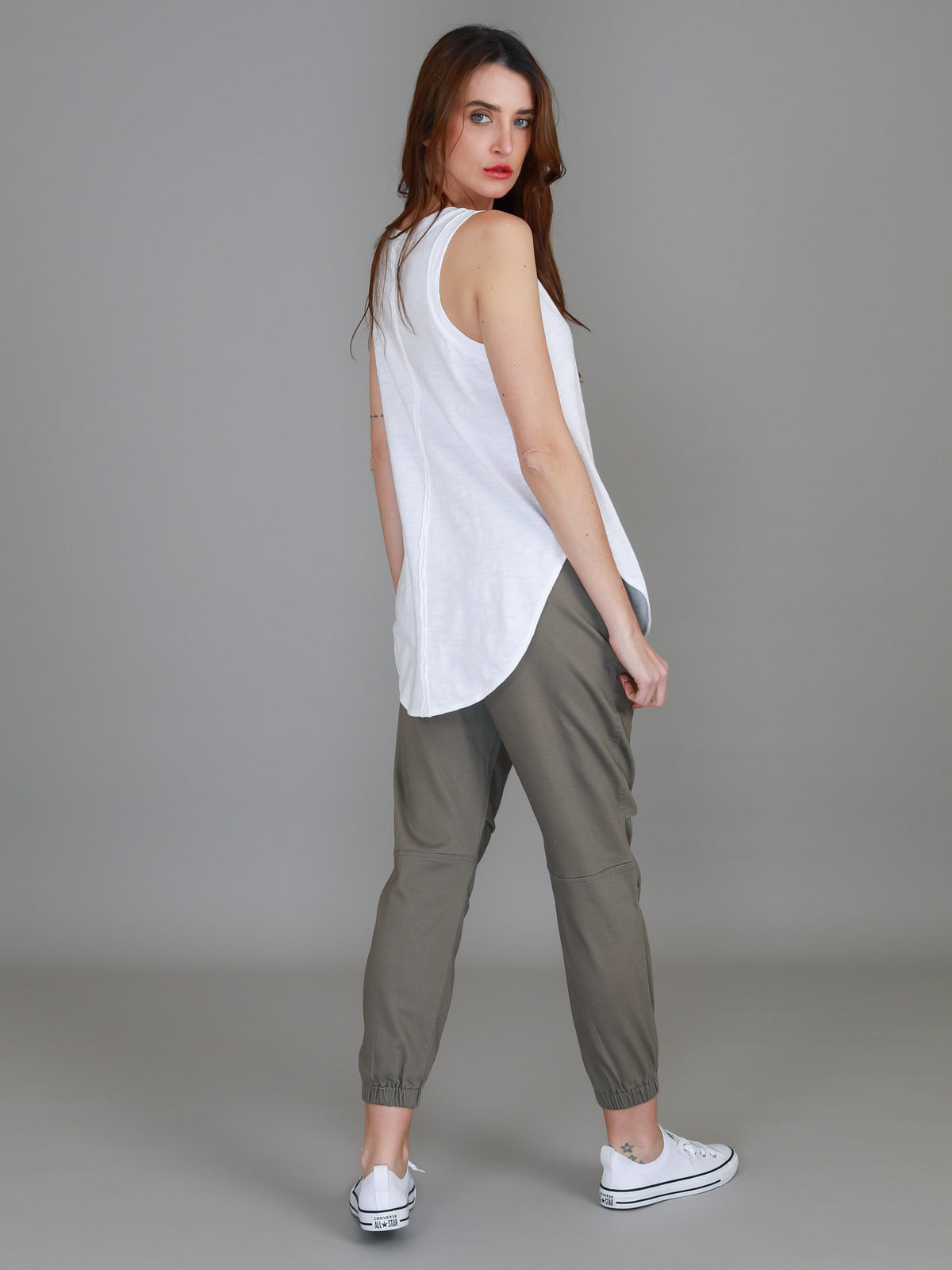 white singlet top